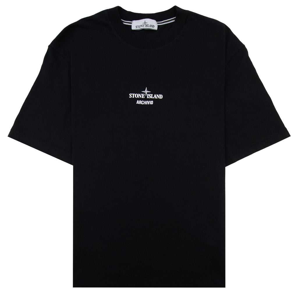 Stone Island 2100037 Organic Cotton T-shirt With Archivio Print Black V0029