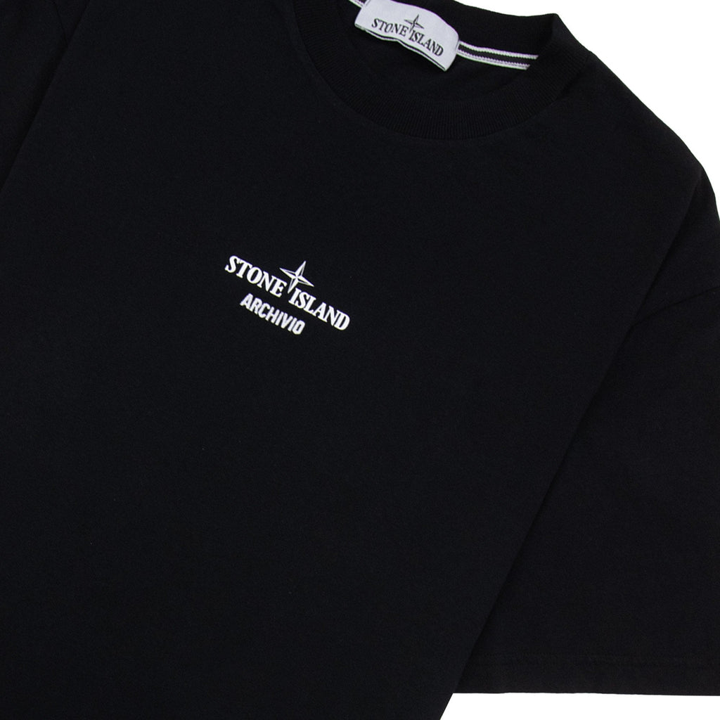 Stone Island 2100037 Organic Cotton T-shirt With Archivio Print Black V0029