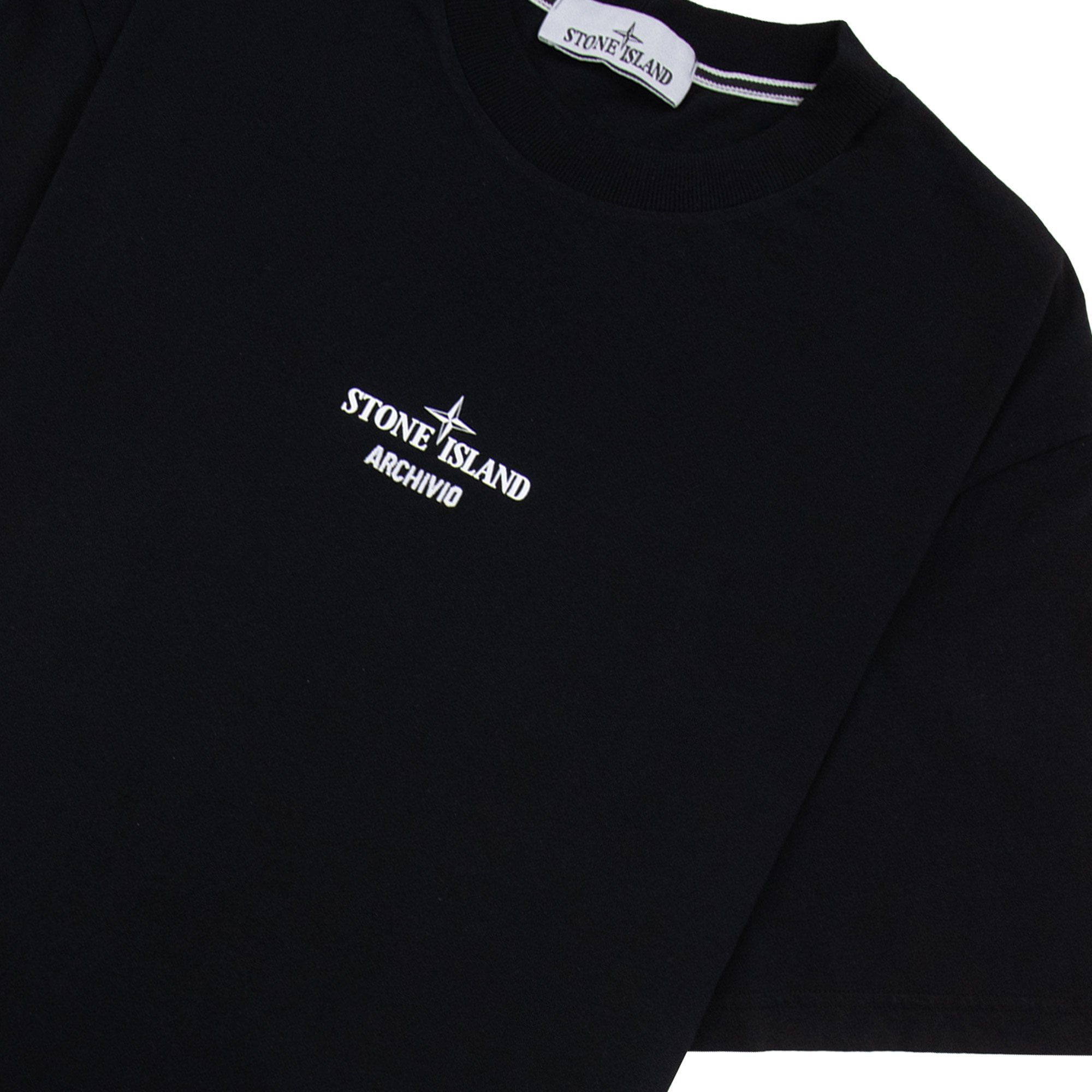 Stone Island 2100037 Organic Cotton T-shirt With Archivio Print Black V0029