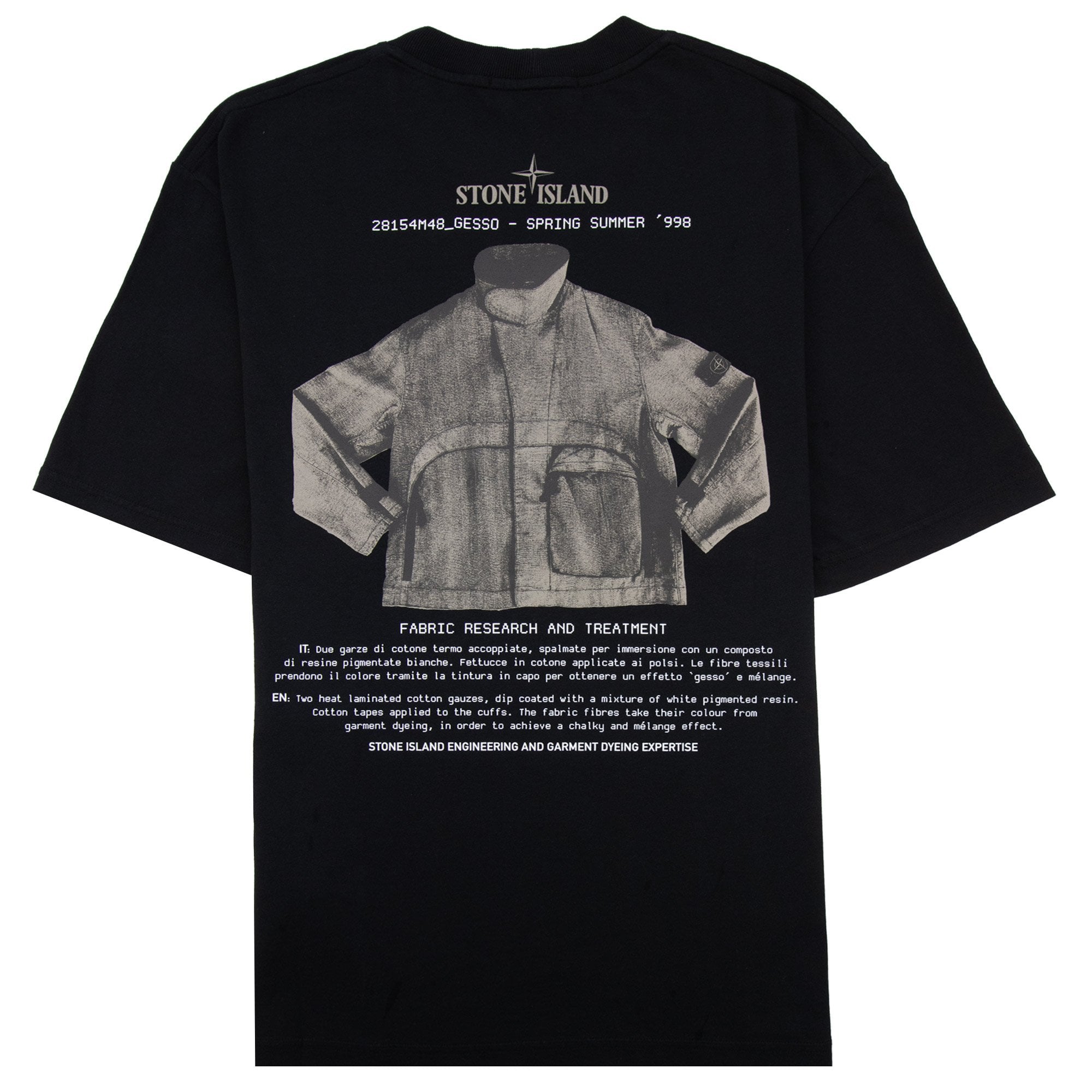 Stone Island 2100037 Organic Cotton T-shirt With Archivio Print Black V0029