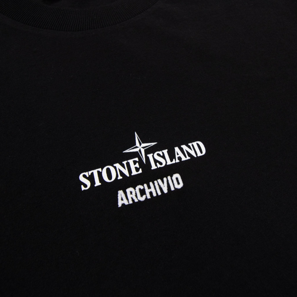 Stone Island 2100037 Organic Cotton T-shirt With Archivio Print Black V0029