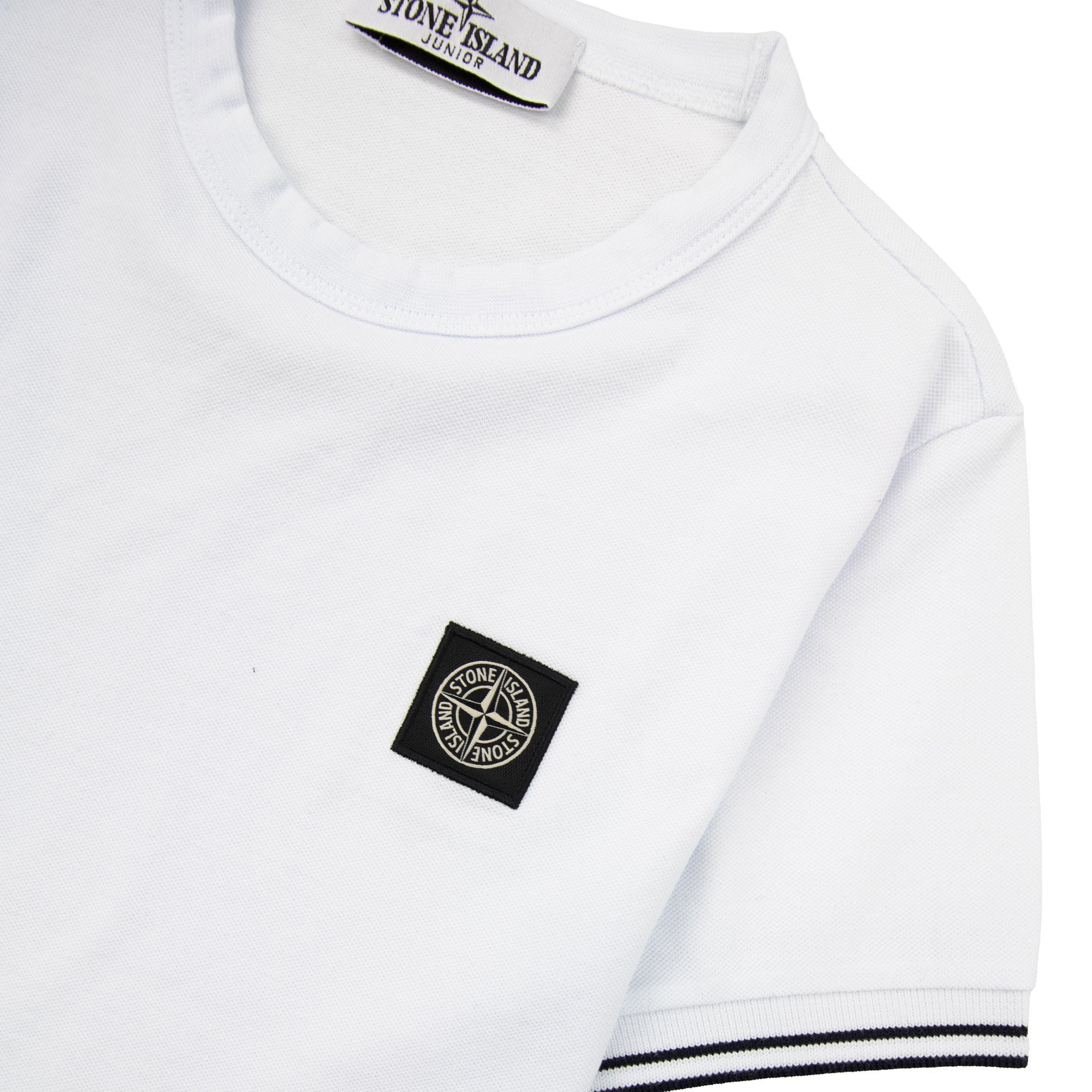 Stone Island Junior 2100001 Light Cotton Compass Patch T Shirt White V1001