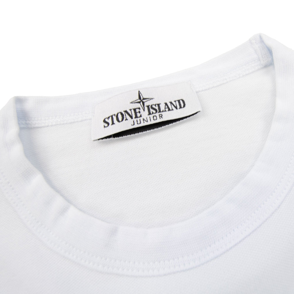 Stone Island Junior 2100001 Light Cotton Compass Patch T Shirt White V1001