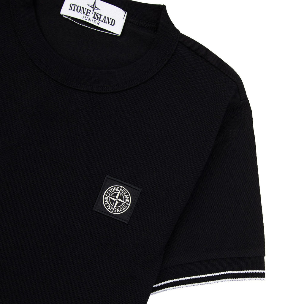 Stone Island Junior 2100001 Light Cotton Compass Patch T Shirt Black V0029