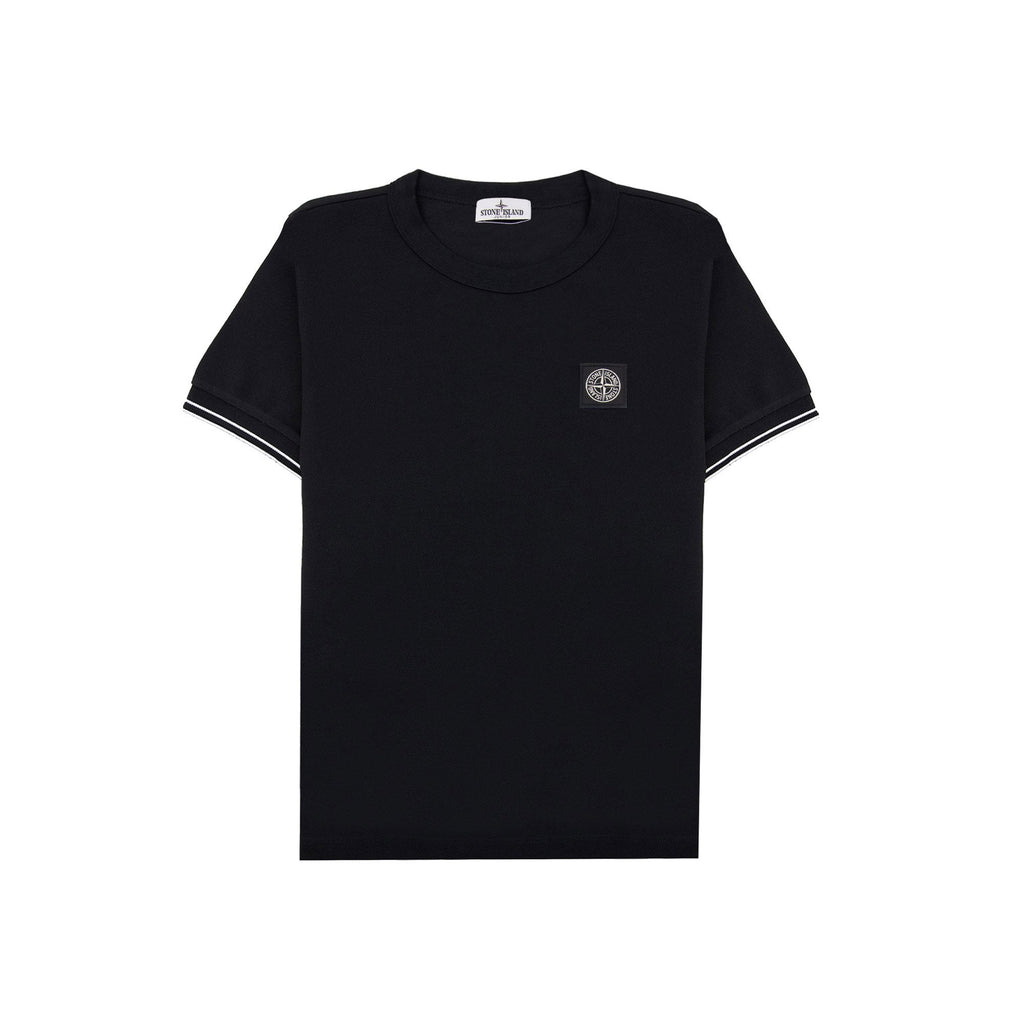 Stone Island Junior 2100001 Light Cotton Compass Patch T Shirt Black V0029