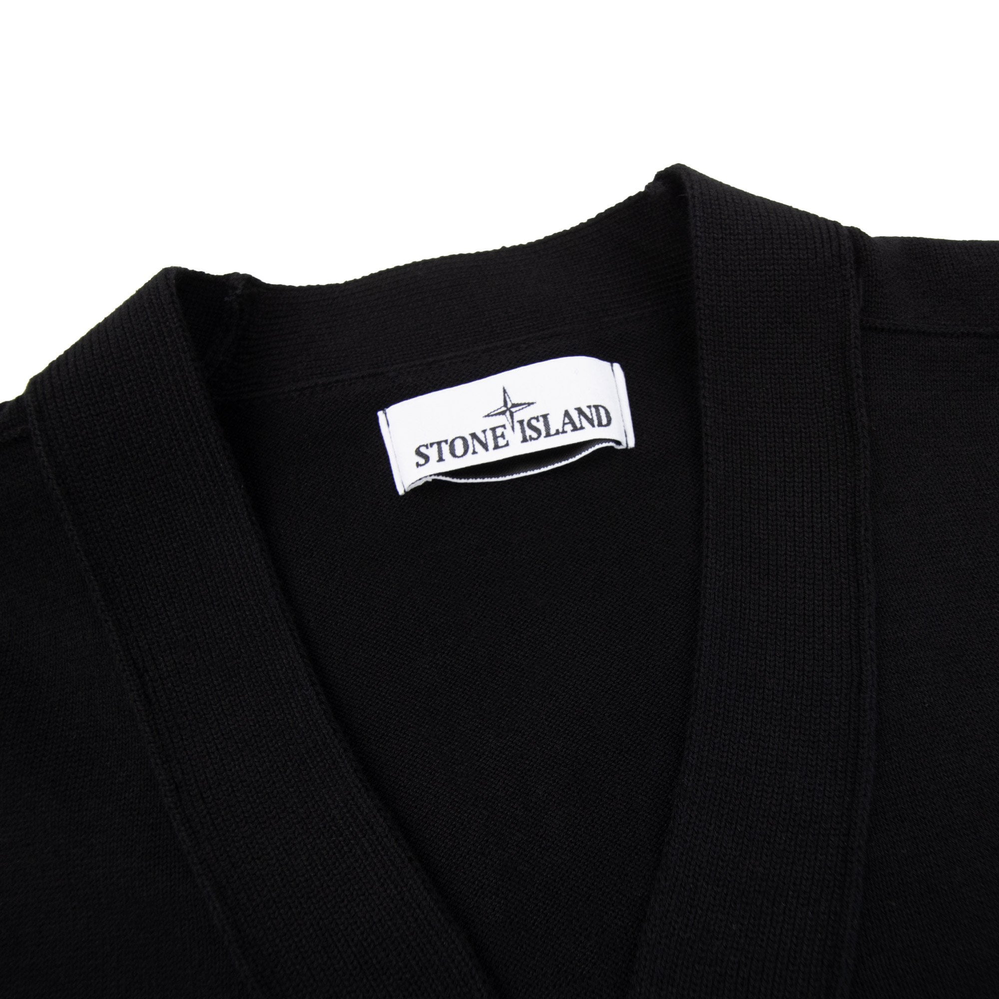 Stone Island 5100016 Soft Organic Knit Button Cardigan Black V0029