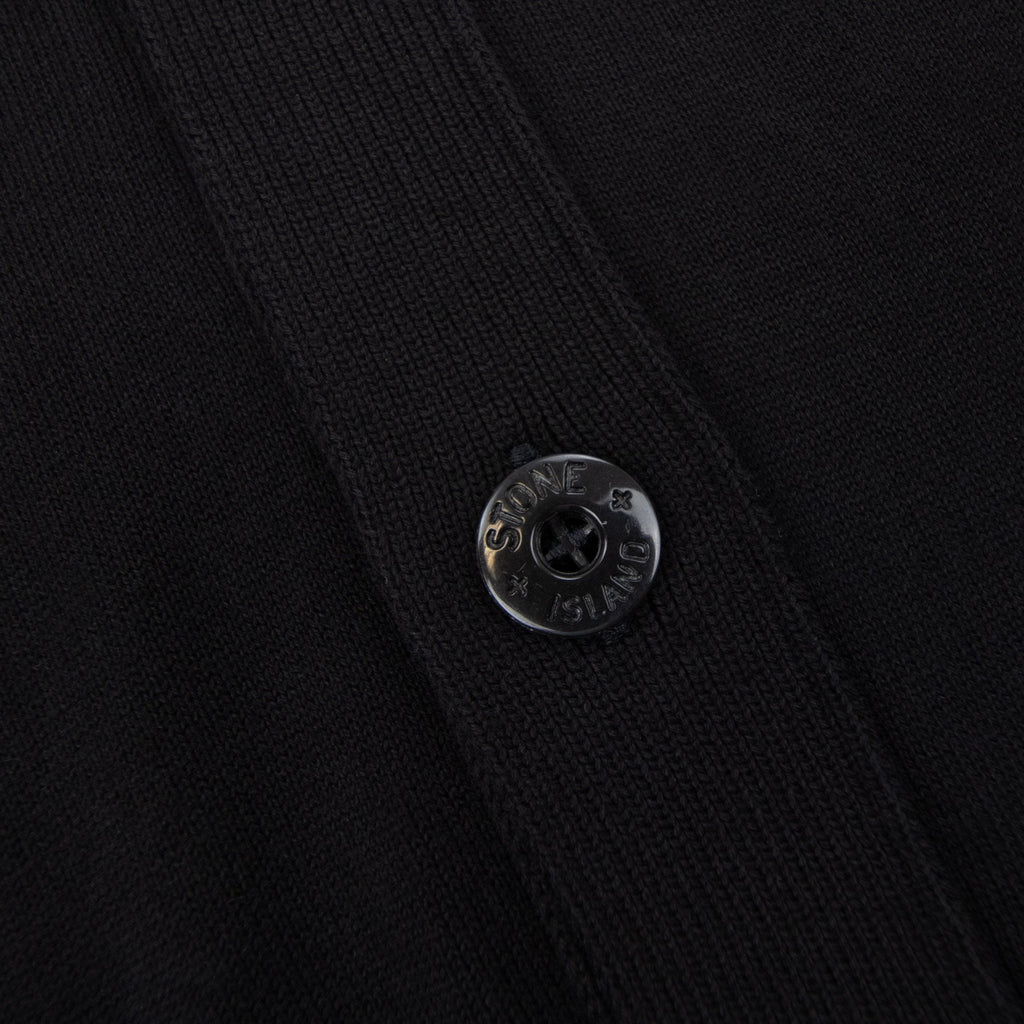 Stone Island 5100016 Soft Organic Knit Button Cardigan Black V0029