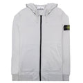 Stone Island Open Zip Up Hooded Sweatshirt Pearl Grey V0061