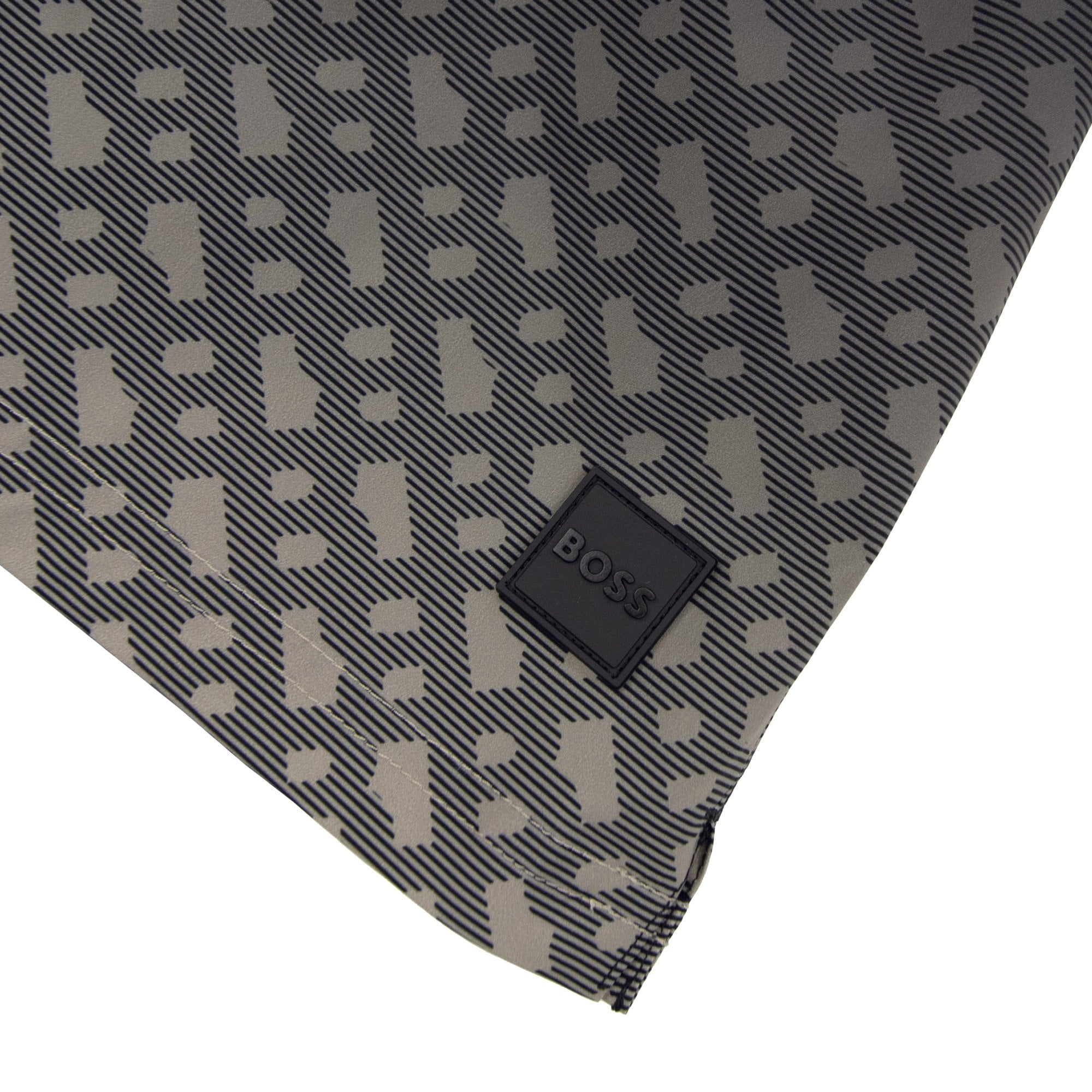 Hugo Boss Degrade Monogram Print Badge Swim Shorts Black 001