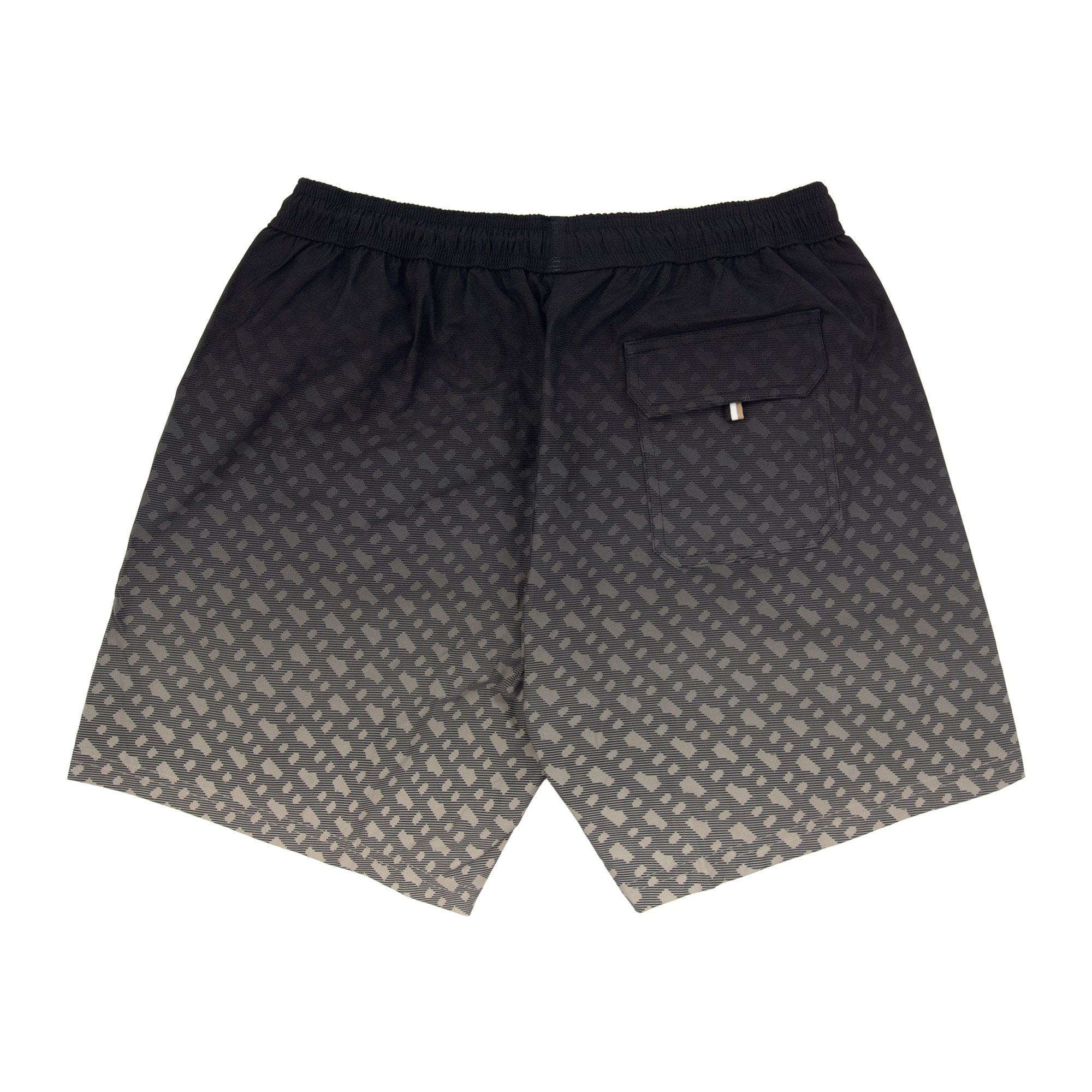 Hugo Boss Degrade Monogram Print Badge Swim Shorts Black 001