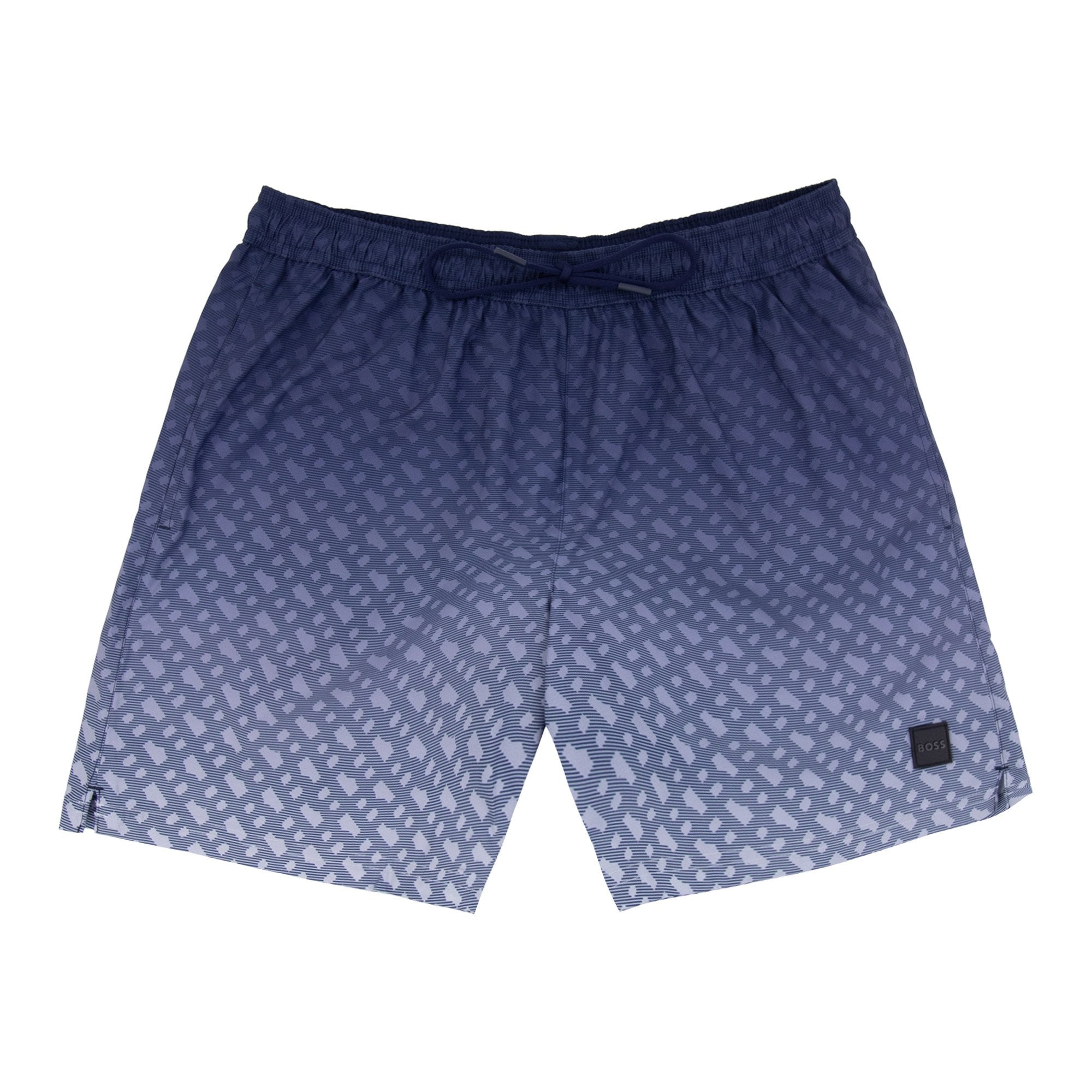 Hugo Boss Degrade Monogram Print Badge Swim Shorts Blue 413
