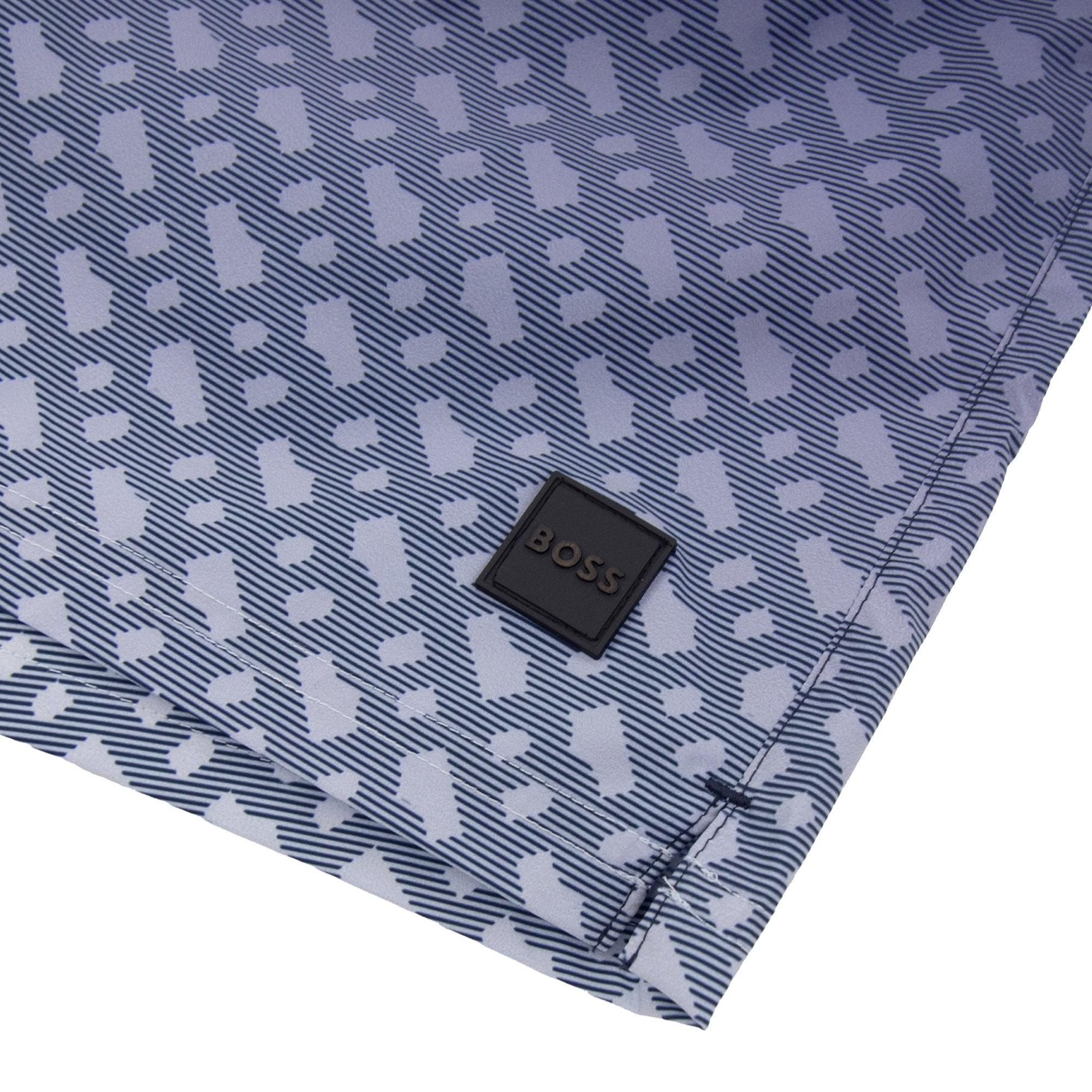 Hugo Boss Degrade Monogram Print Badge Swim Shorts Blue 413