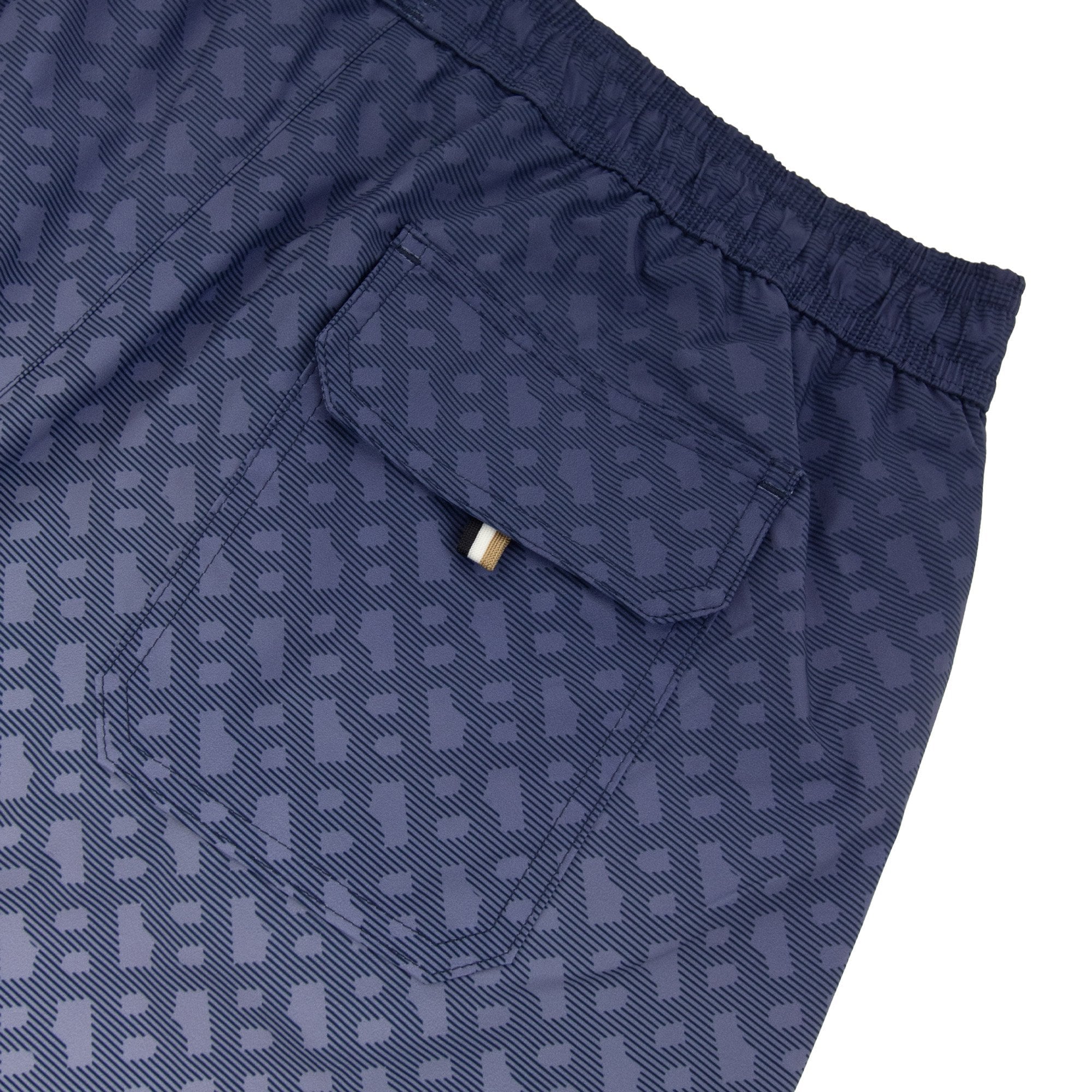 Hugo Boss Degrade Monogram Print Badge Swim Shorts Blue 413