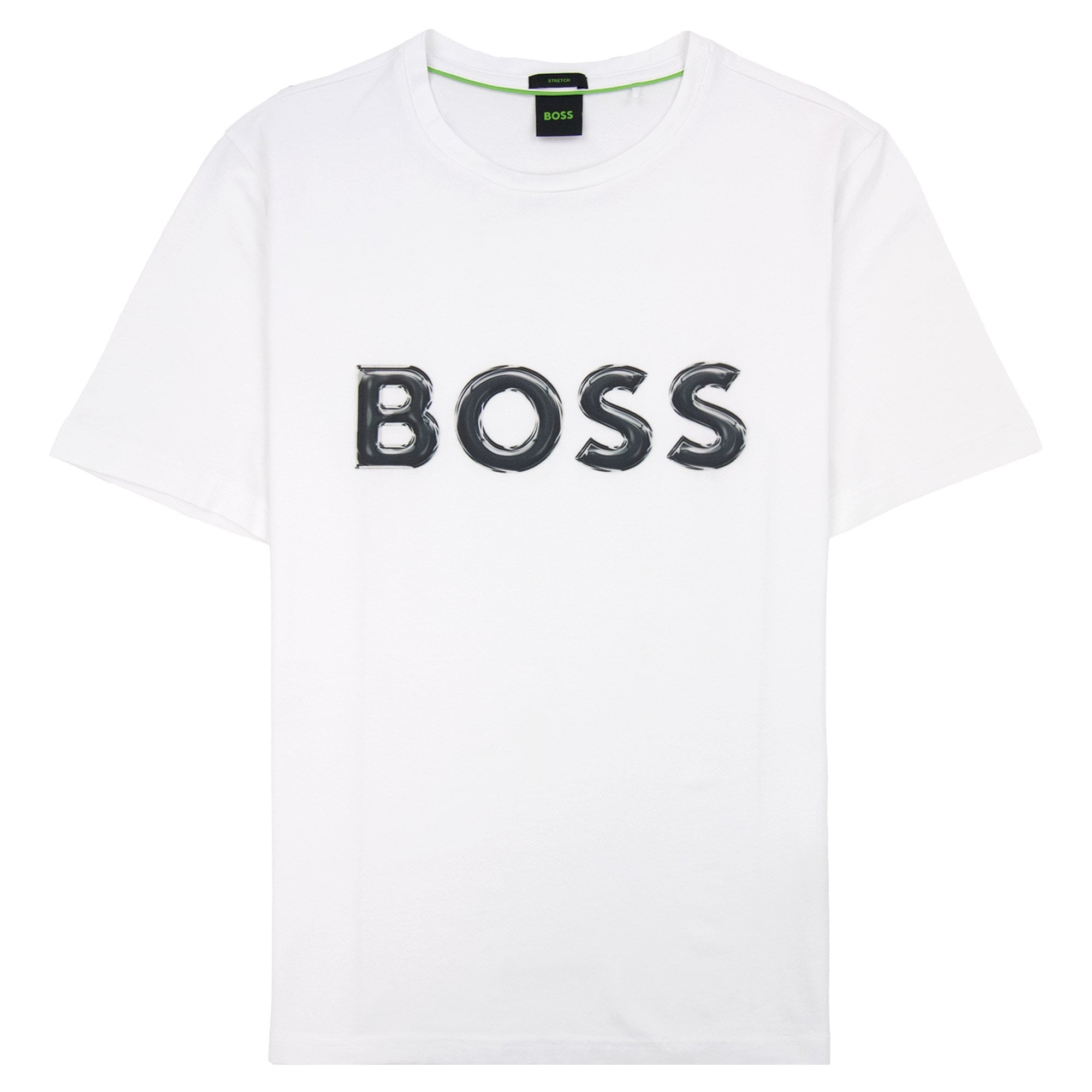 Hugo Boss Logo Print Stretch T Shirt White 100