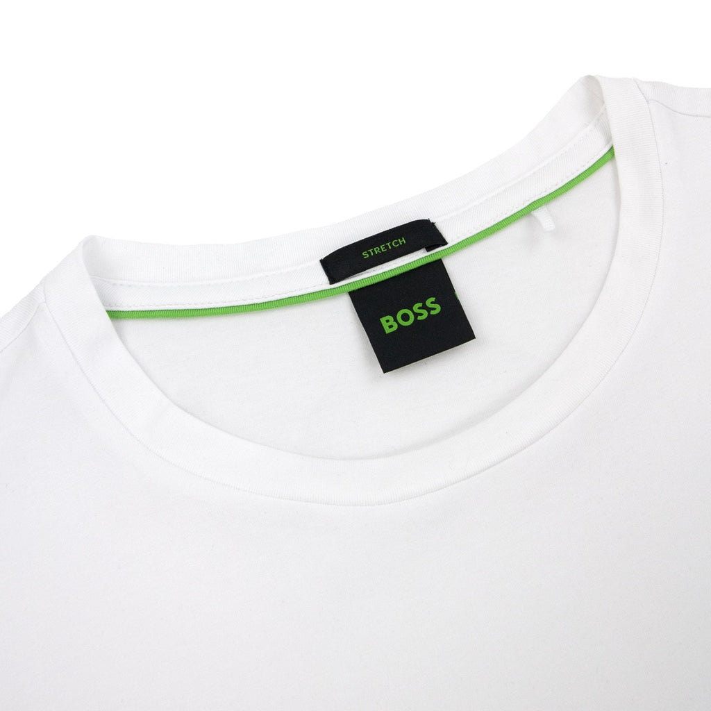 Hugo Boss Logo Print Stretch T Shirt White 100
