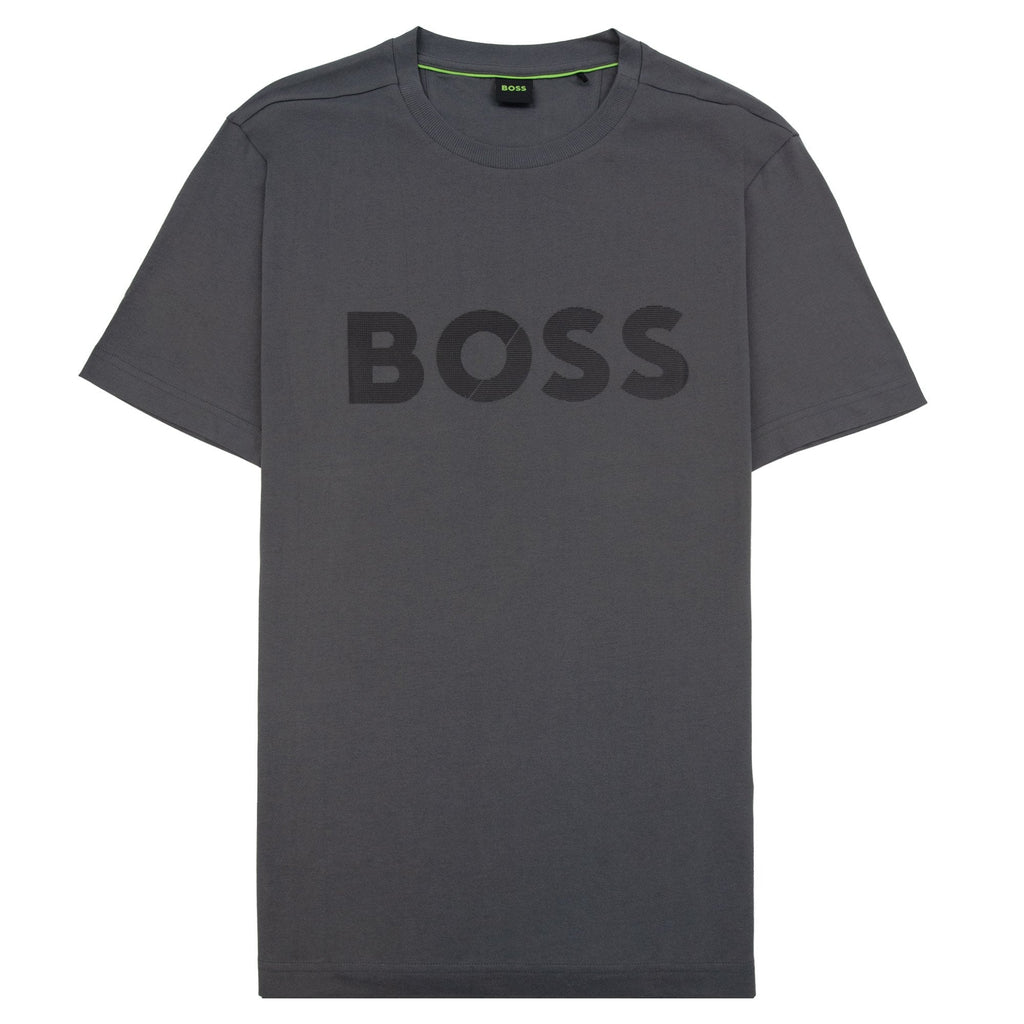 Hugo Boss Tape Logo Tee T Shirt Grey 027
