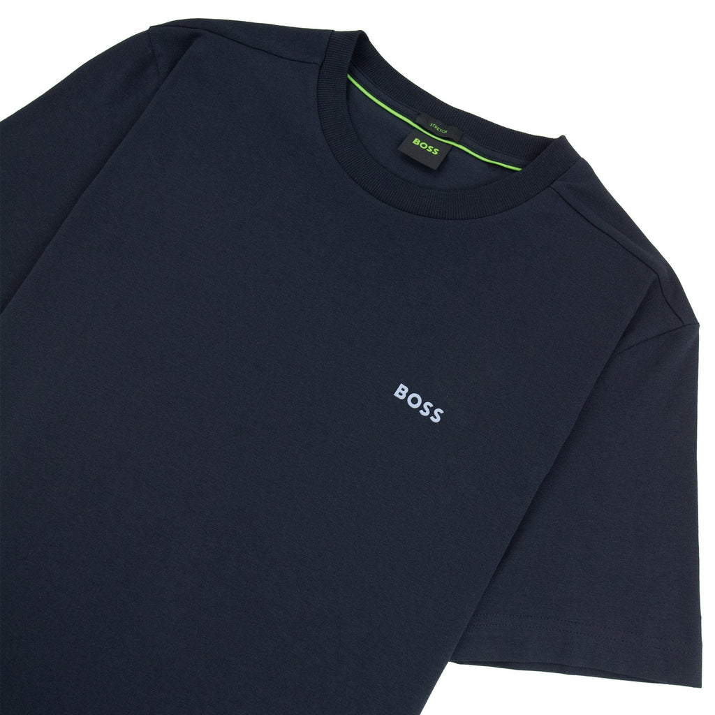 Hugo Boss Contrast Printed Logo Tee Navy 405