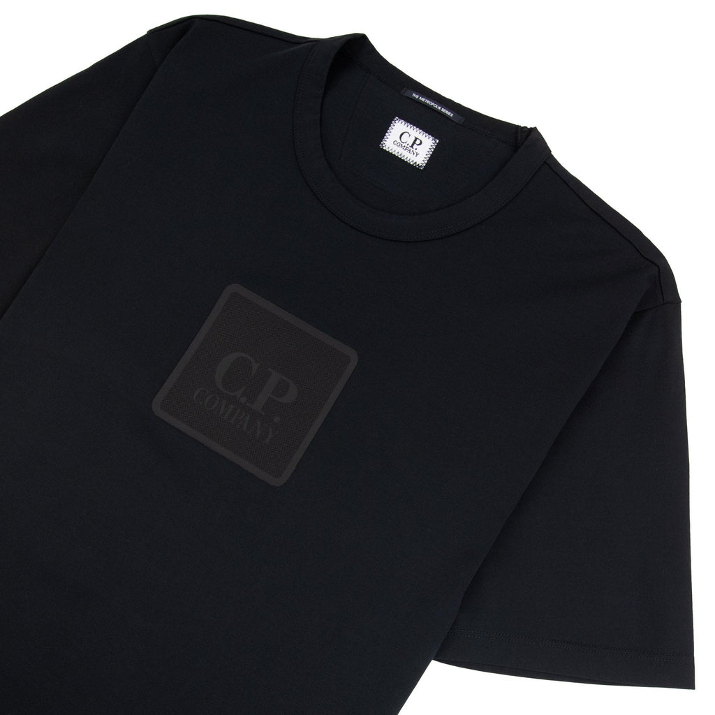 Cp Company The Metropolis Series Mercerised Jersey Rubberized Logo T-shirt Black 999
