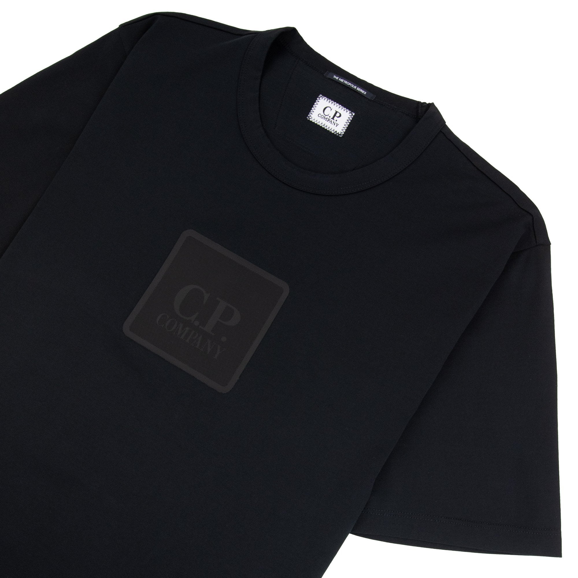 Cp Company The Metropolis Series Mercerised Jersey Rubberized Logo T-shirt Black 999