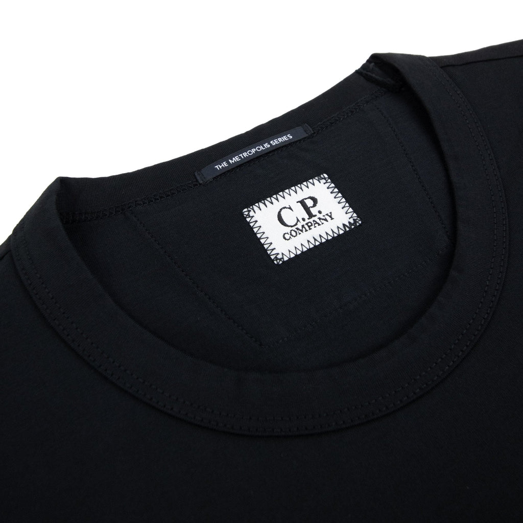 Cp Company The Metropolis Series Mercerised Jersey Rubberized Logo T-shirt Black 999