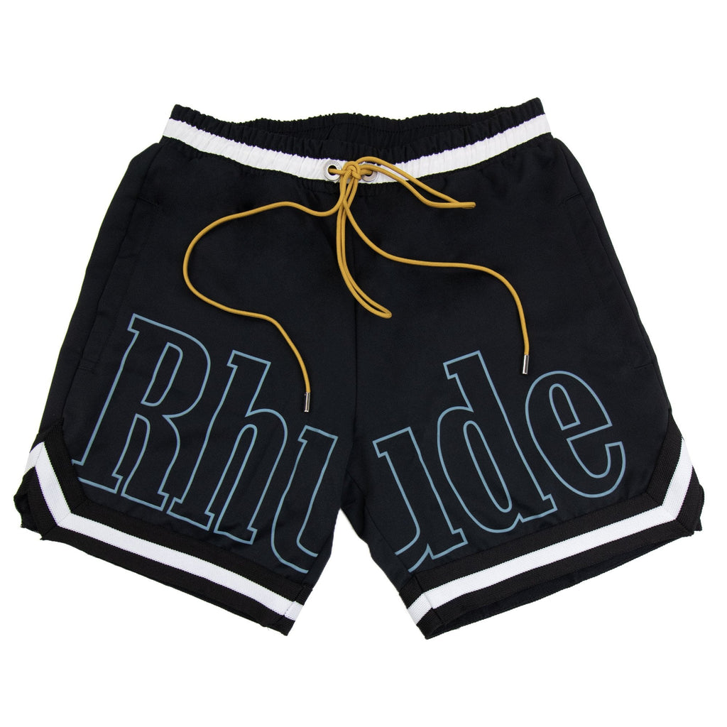Rhude Logo Basketball Swim Shorts Black