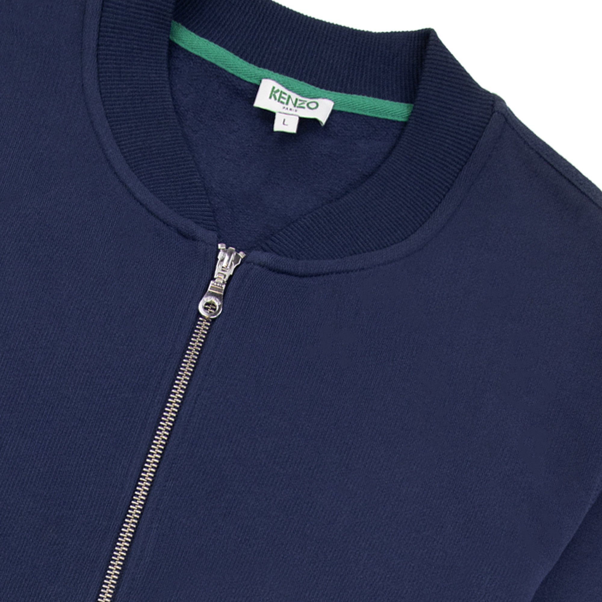 Kenzo Tiger Teddy Zip Bomber Jacket Navy Blue