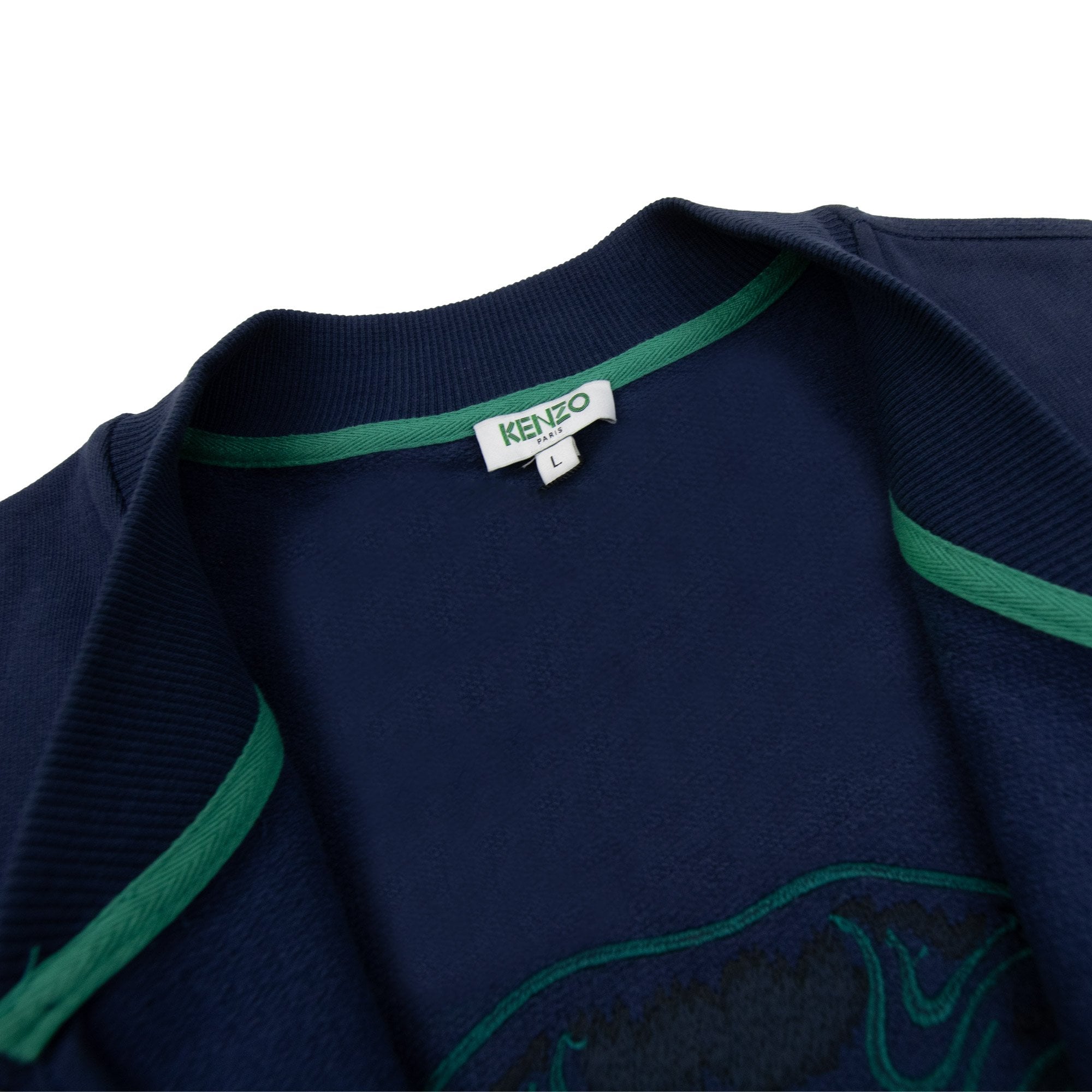 Kenzo Tiger Teddy Zip Bomber Jacket Navy Blue