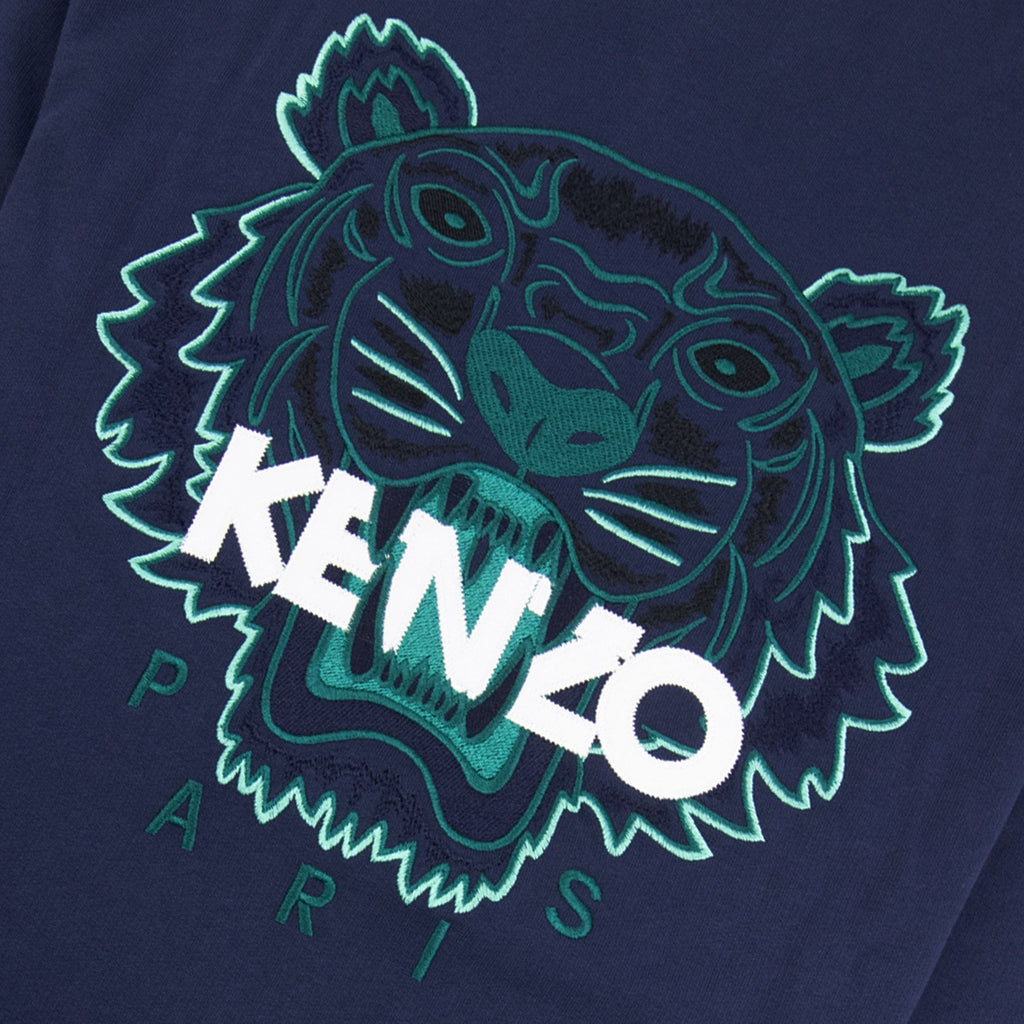 Kenzo Tiger Teddy Zip Bomber Jacket Navy Blue