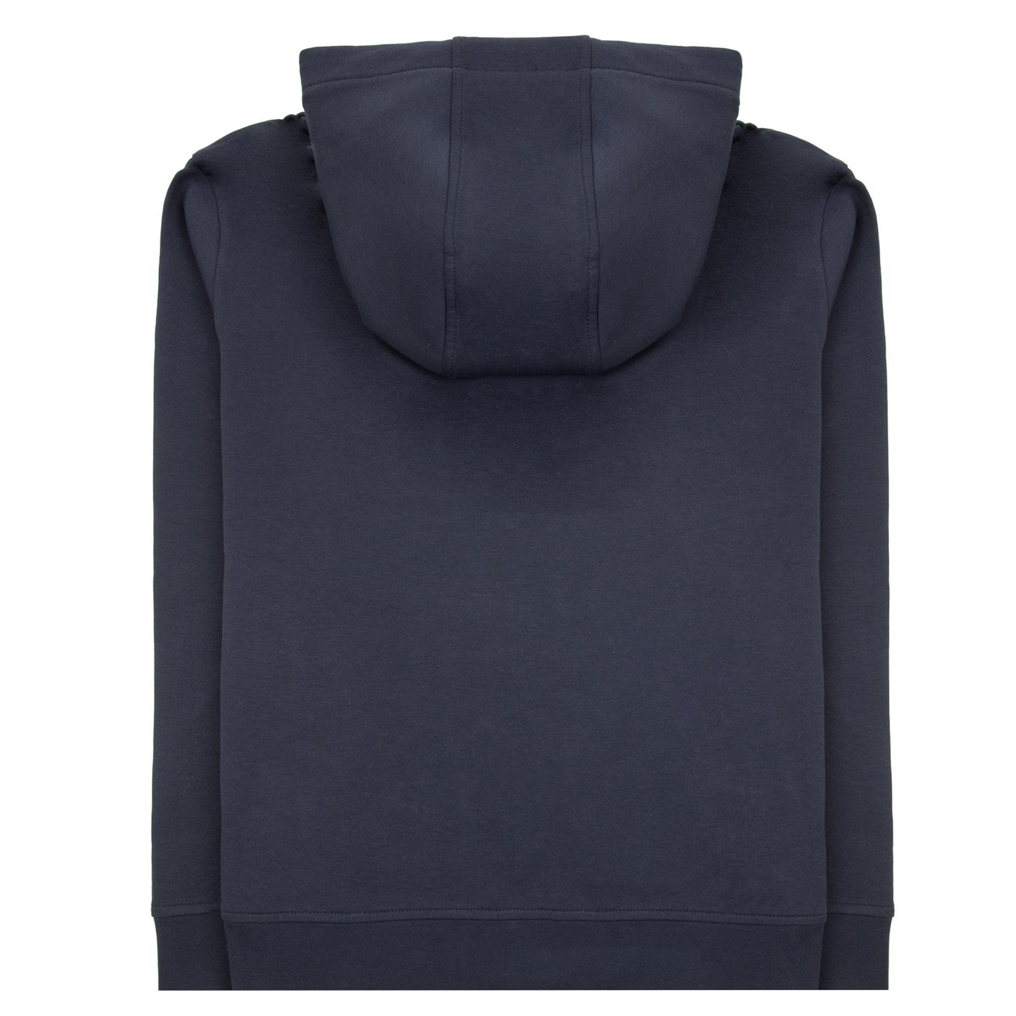 Emporio Armani Double-jersey Zip-up Hooded Sweatshirt With Embossed Embroidered Ea Logo Blue Navy