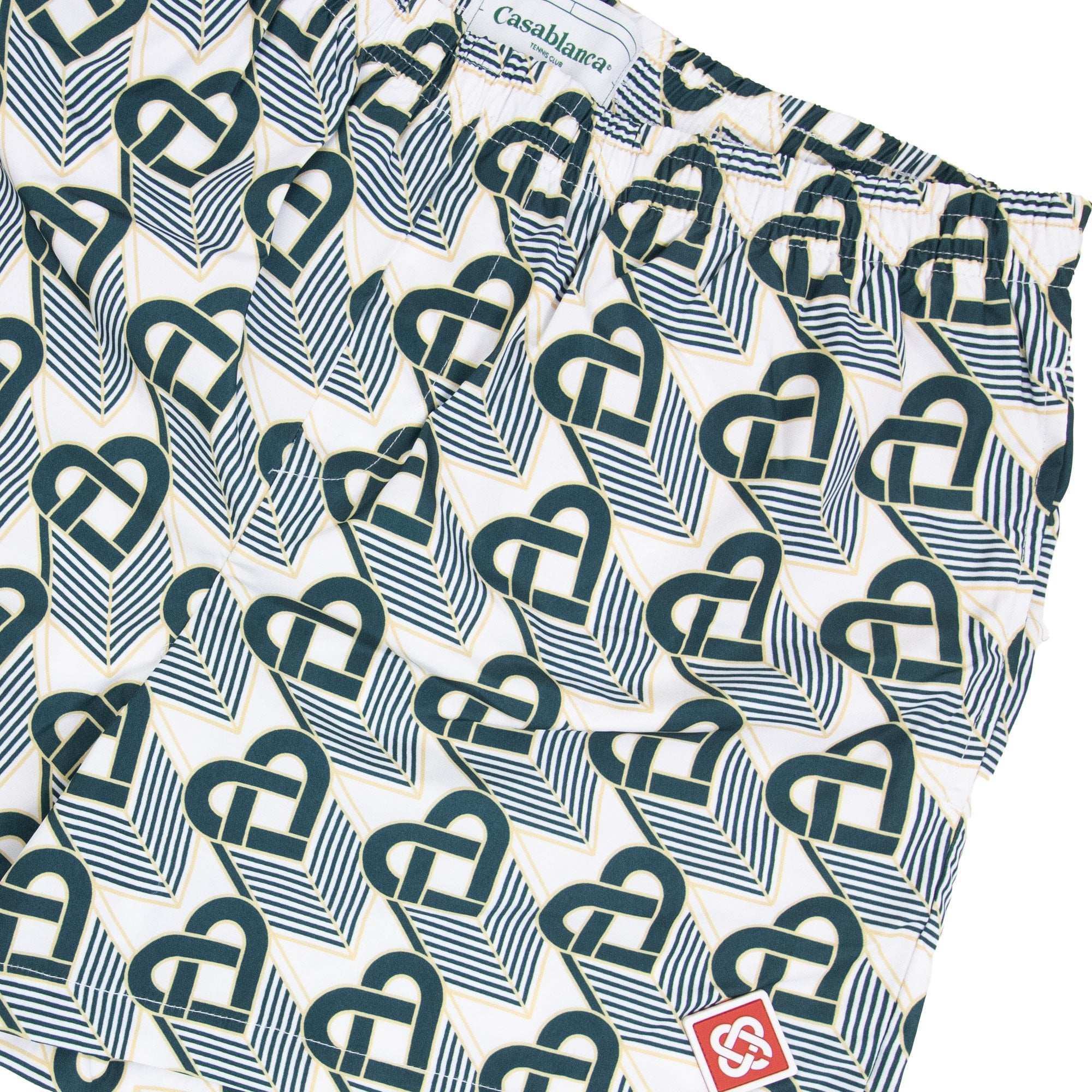 Casablanca Heart Monogram Printed Swim Shorts Green