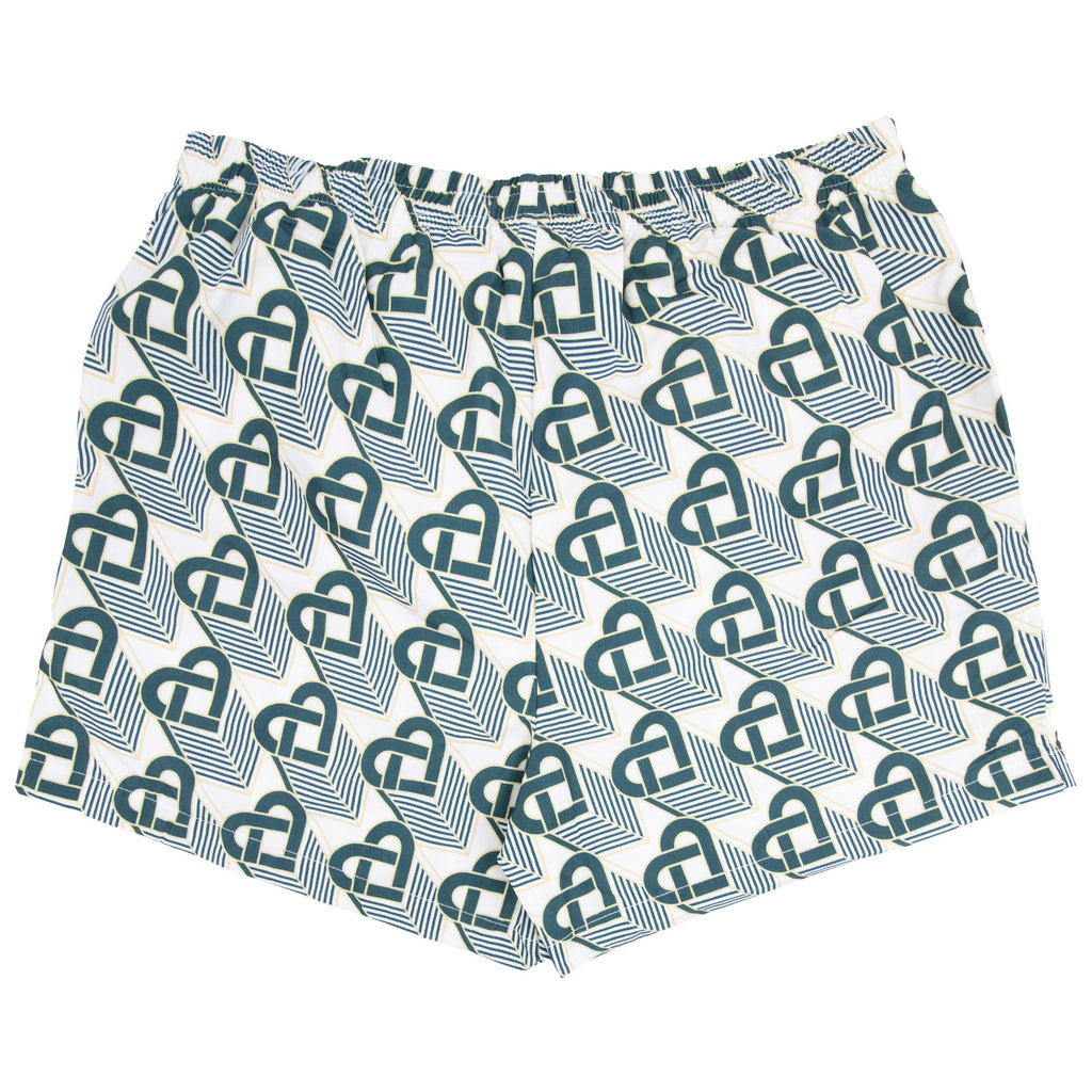 Casablanca Heart Monogram Printed Swim Shorts Green