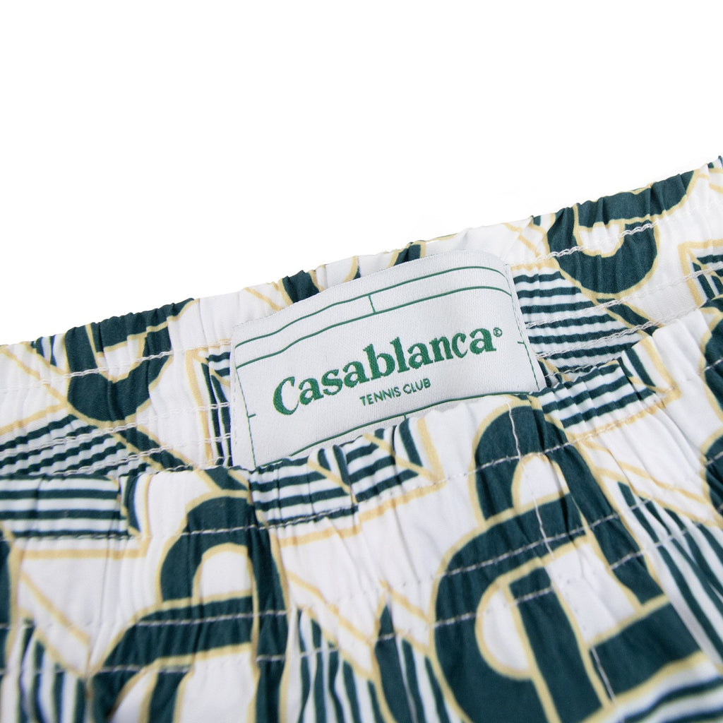 Casablanca Heart Monogram Printed Swim Shorts Green