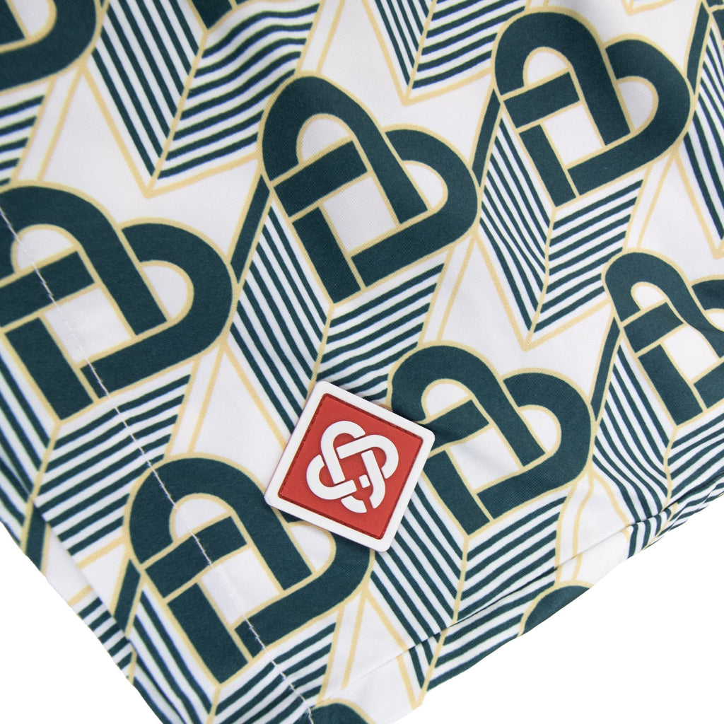 Casablanca Heart Monogram Printed Swim Shorts Green