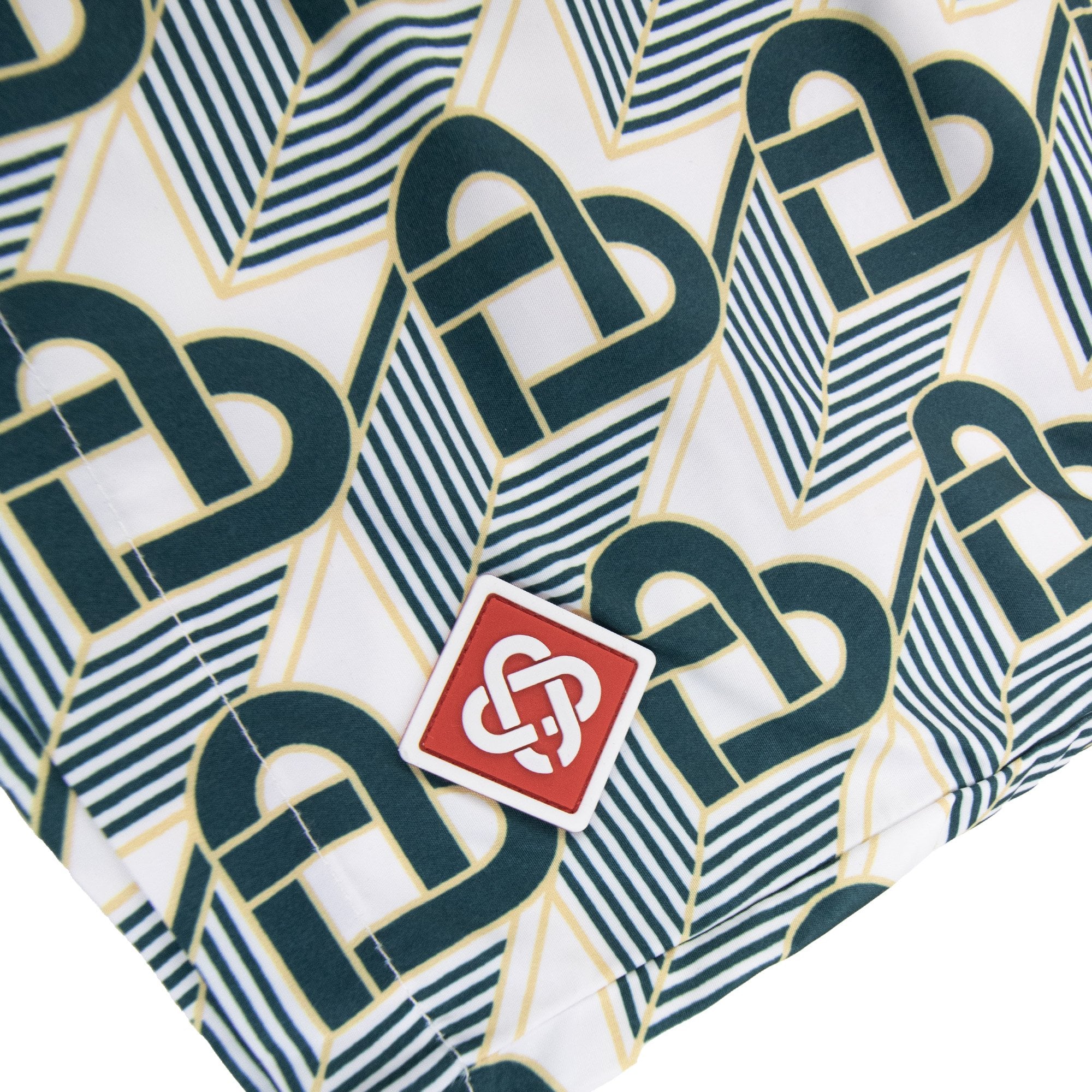 Casablanca Heart Monogram Printed Swim Shorts Green