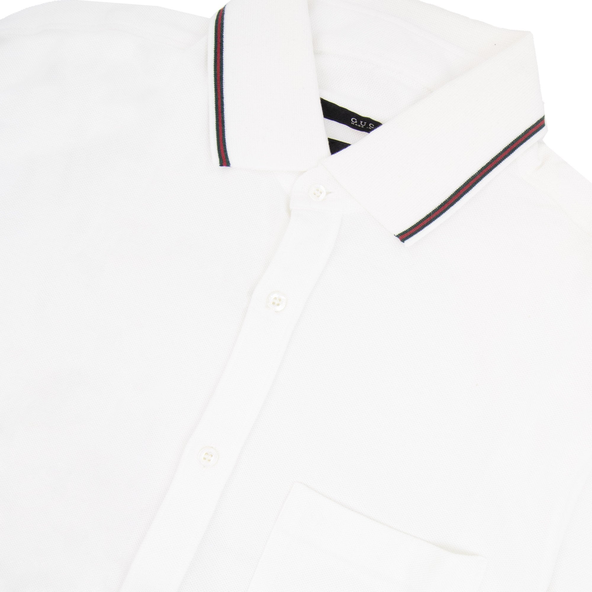 Gucci Web Detail Long Sleeve Cotton Shirt White 9000