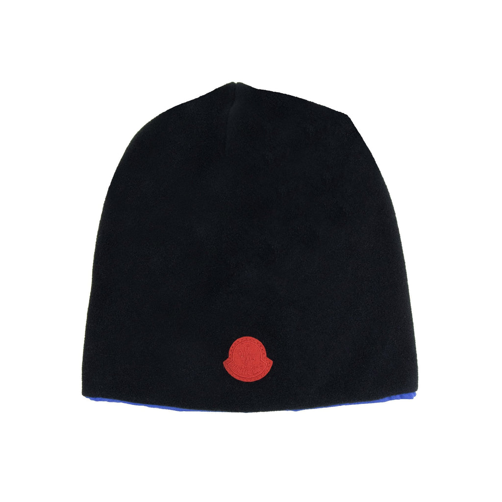 Moncler Logo Patch Reversible Beanie Black/blue