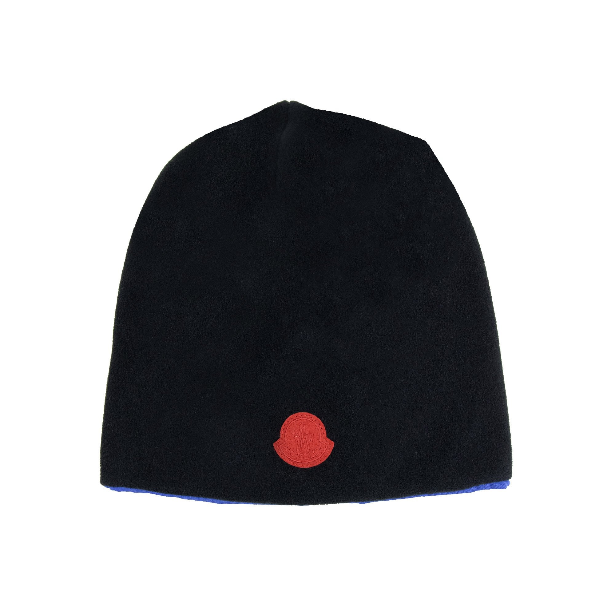 Moncler Logo Patch Reversible Beanie Black/blue