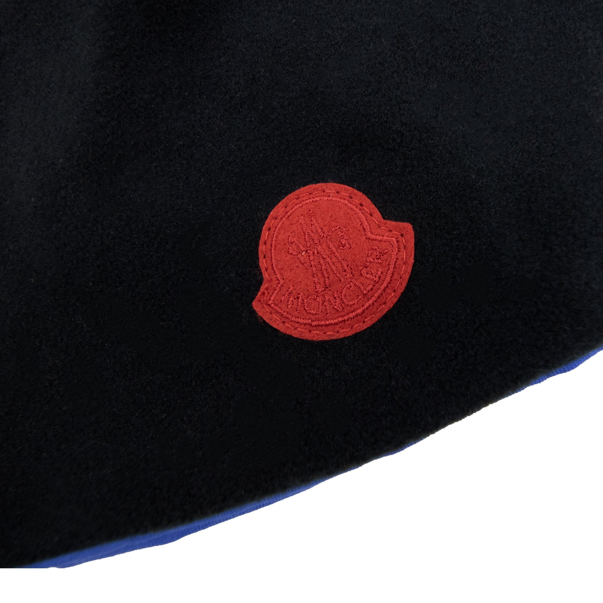 Moncler Logo Patch Reversible Beanie Black/blue