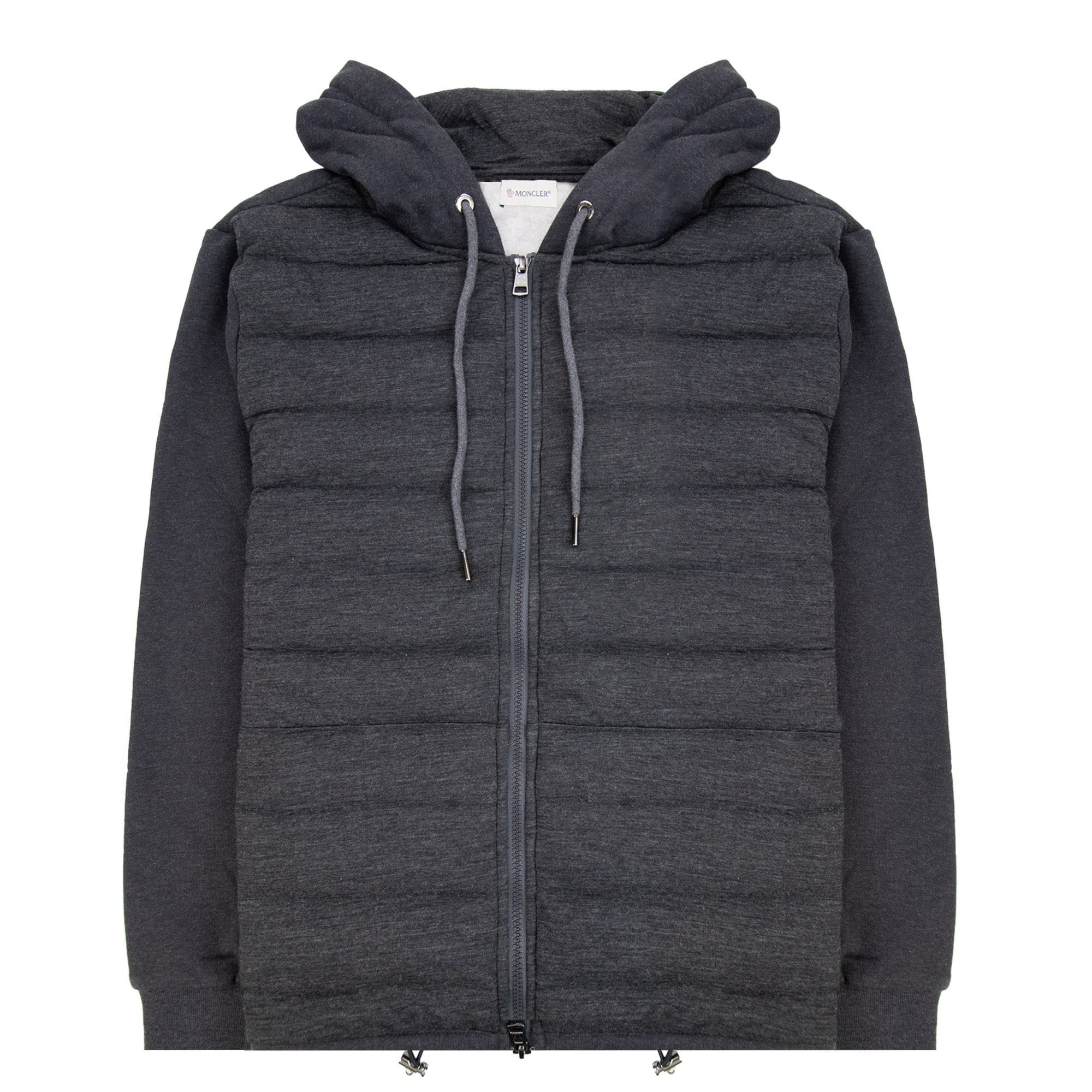 Moncler Padded Cotton Hoodied Sweatshirt Dark Grey