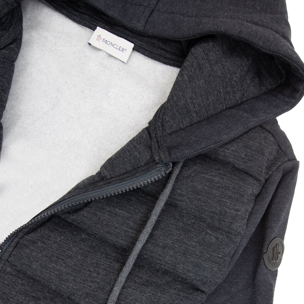 Moncler Padded Cotton Hoodied Sweatshirt Dark Grey