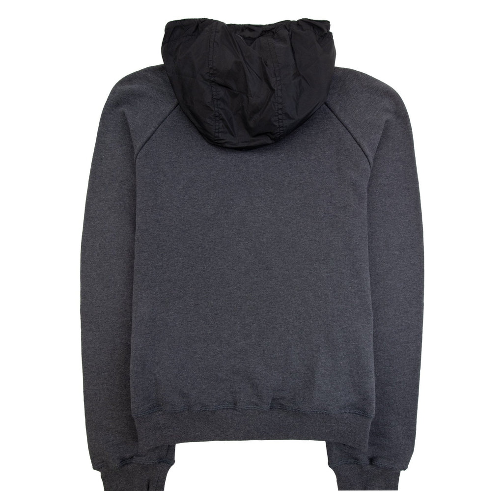 Prada Re Nylon Hood Zip Up Sweatshirt Dark Grey