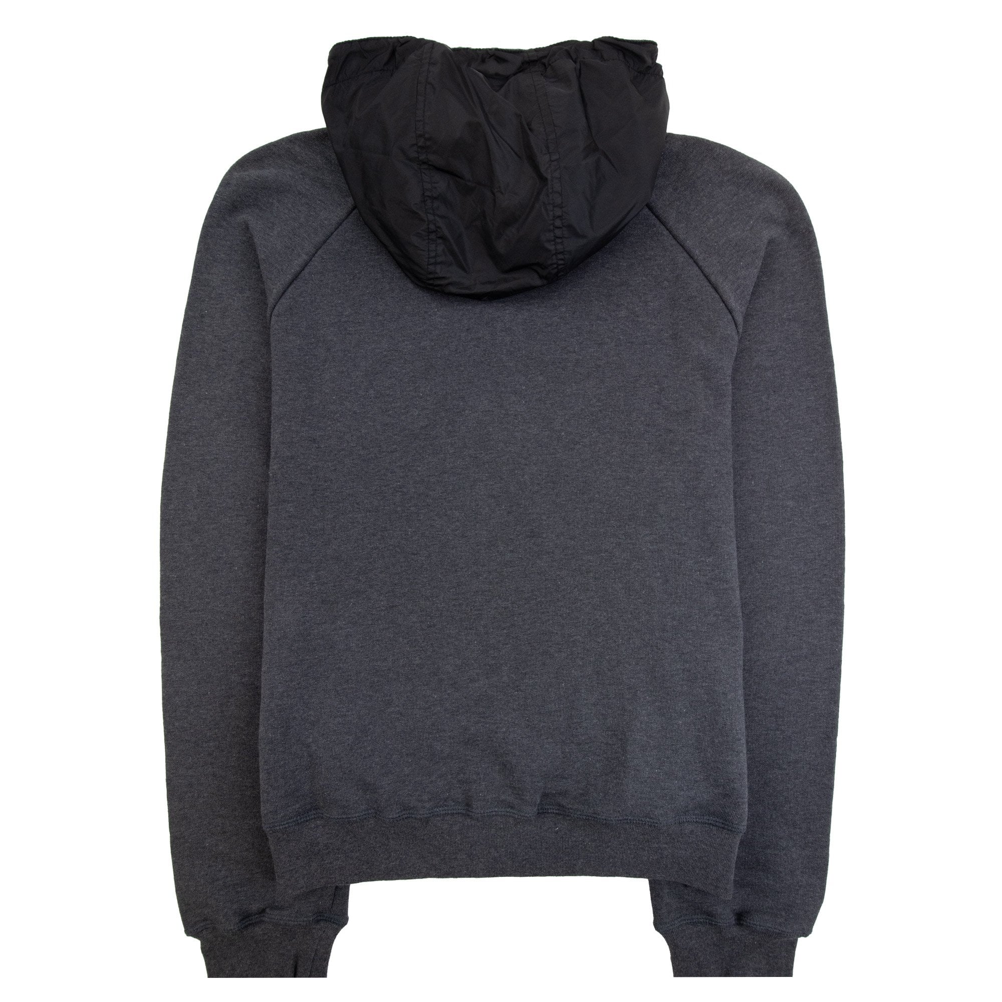 Prada Re Nylon Hood Zip Up Sweatshirt Dark Grey
