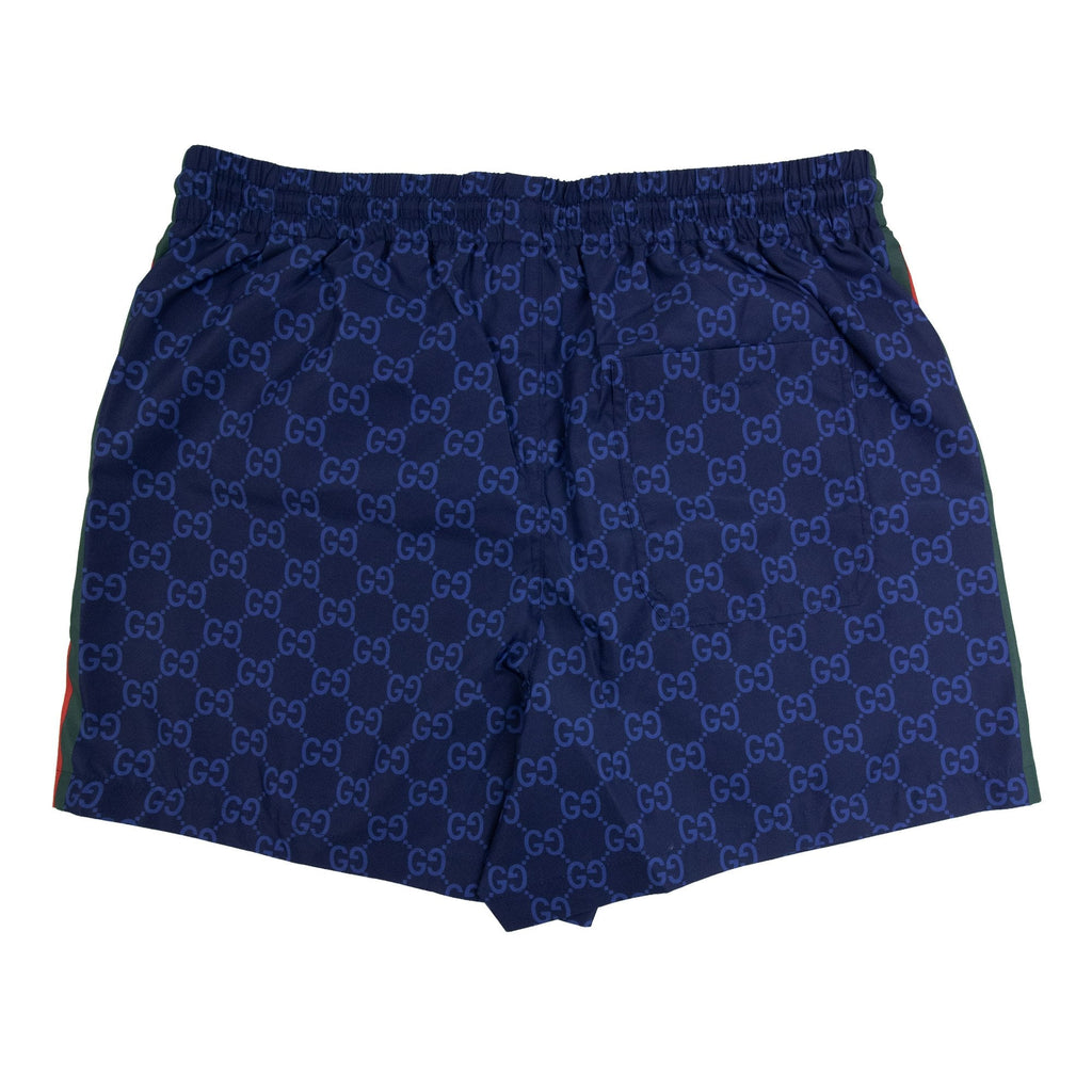 Gucci Printed Poplin Tech Swim Shorts Navy