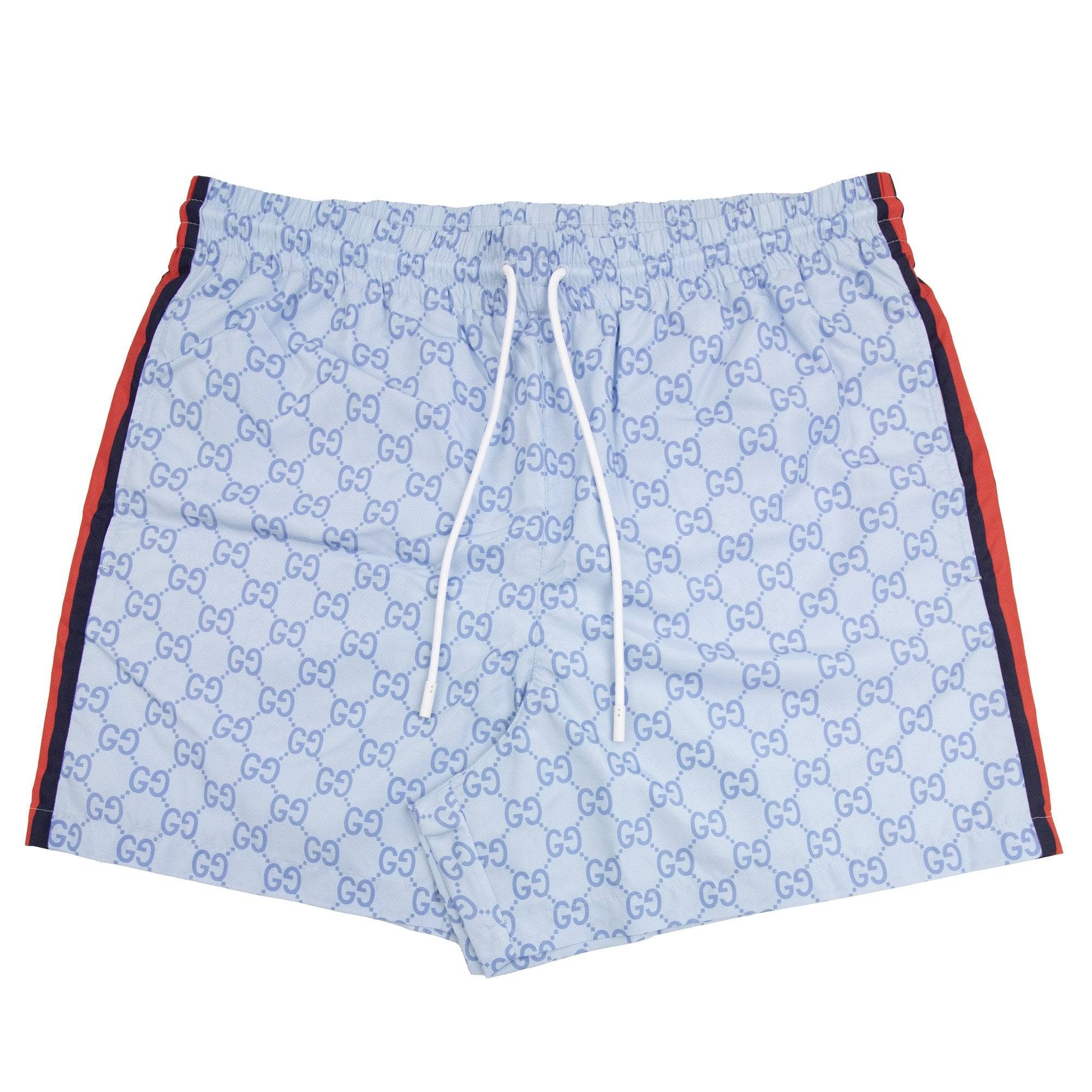 Gucci Printed Poplin Tech Swim Shorts Light Blue