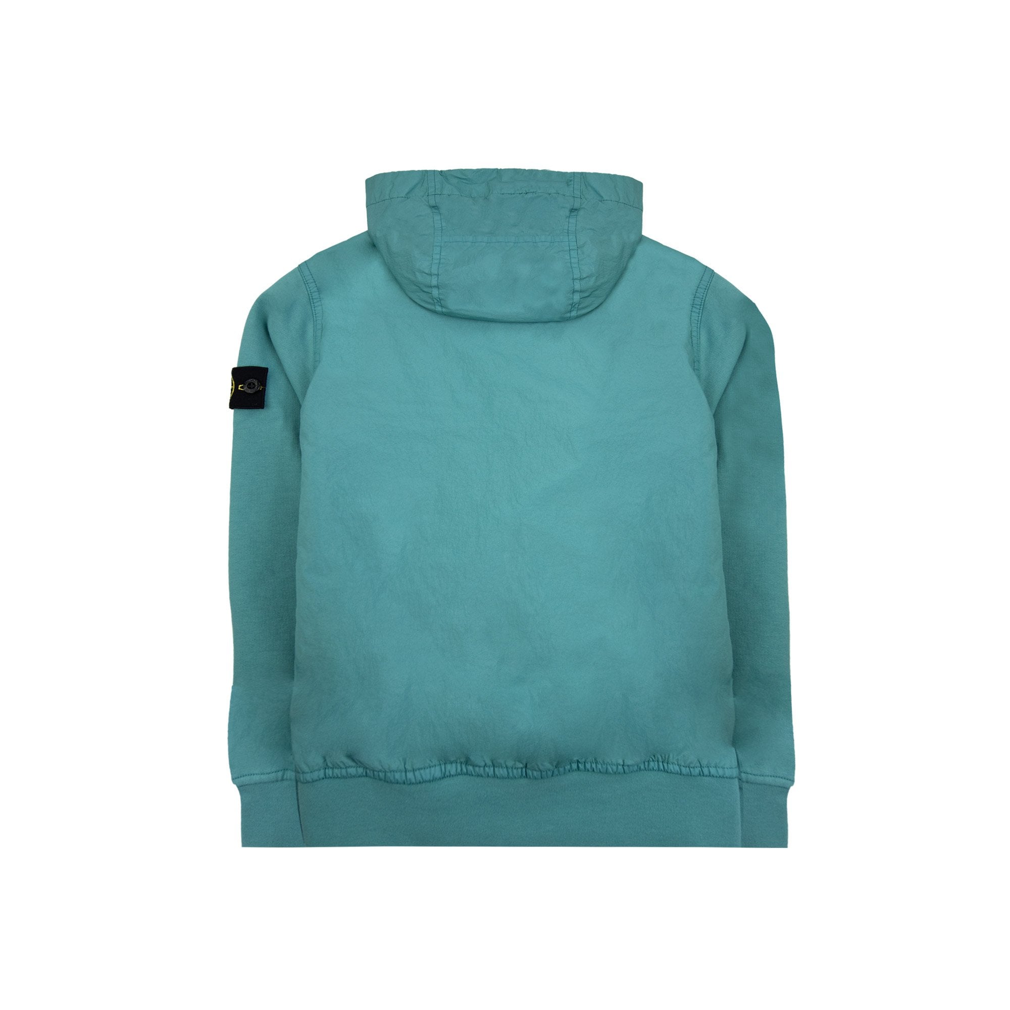 Stone Island Junior 4100010 Crinkle Reps Nylon Fleece Jacket Turquoise V0042