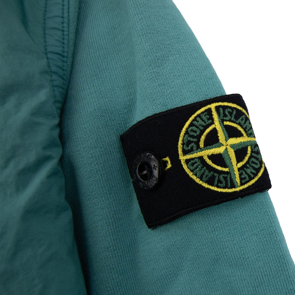 Stone Island Junior 4100010 Crinkle Reps Nylon Fleece Jacket Turquoise V0042