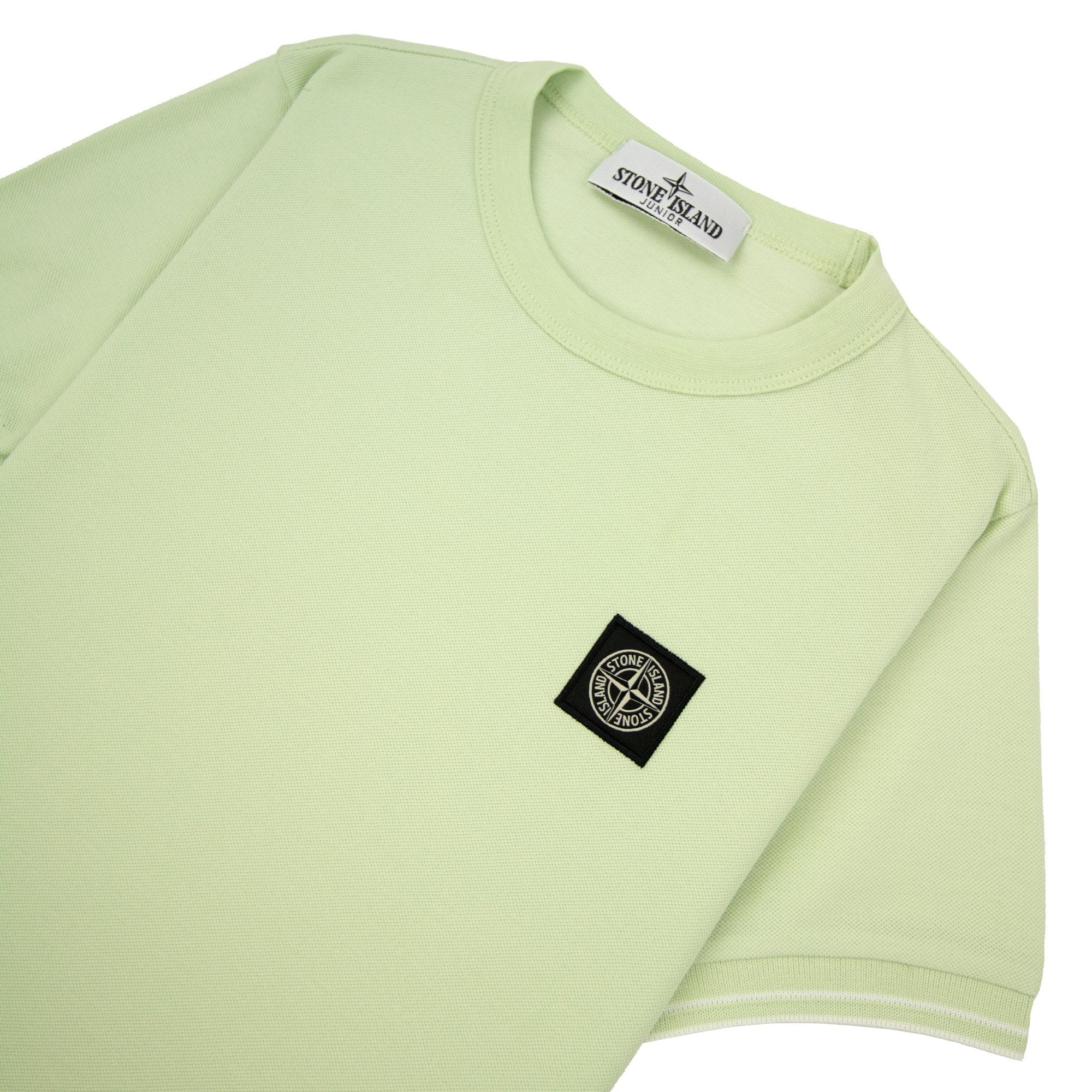 Stone Island Junior 2100001 Light Cotton Compass Patch T Shirt Chlorophyll V005c