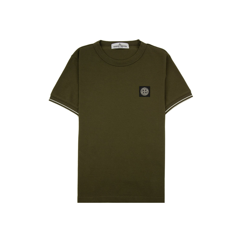 Stone Island Junior 2100001 Light Cotton Compass Patch T Shirt Khaki V0054