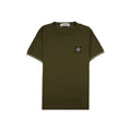 Stone Island Junior 2100001 Light Cotton Compass Patch T Shirt Khaki V0054