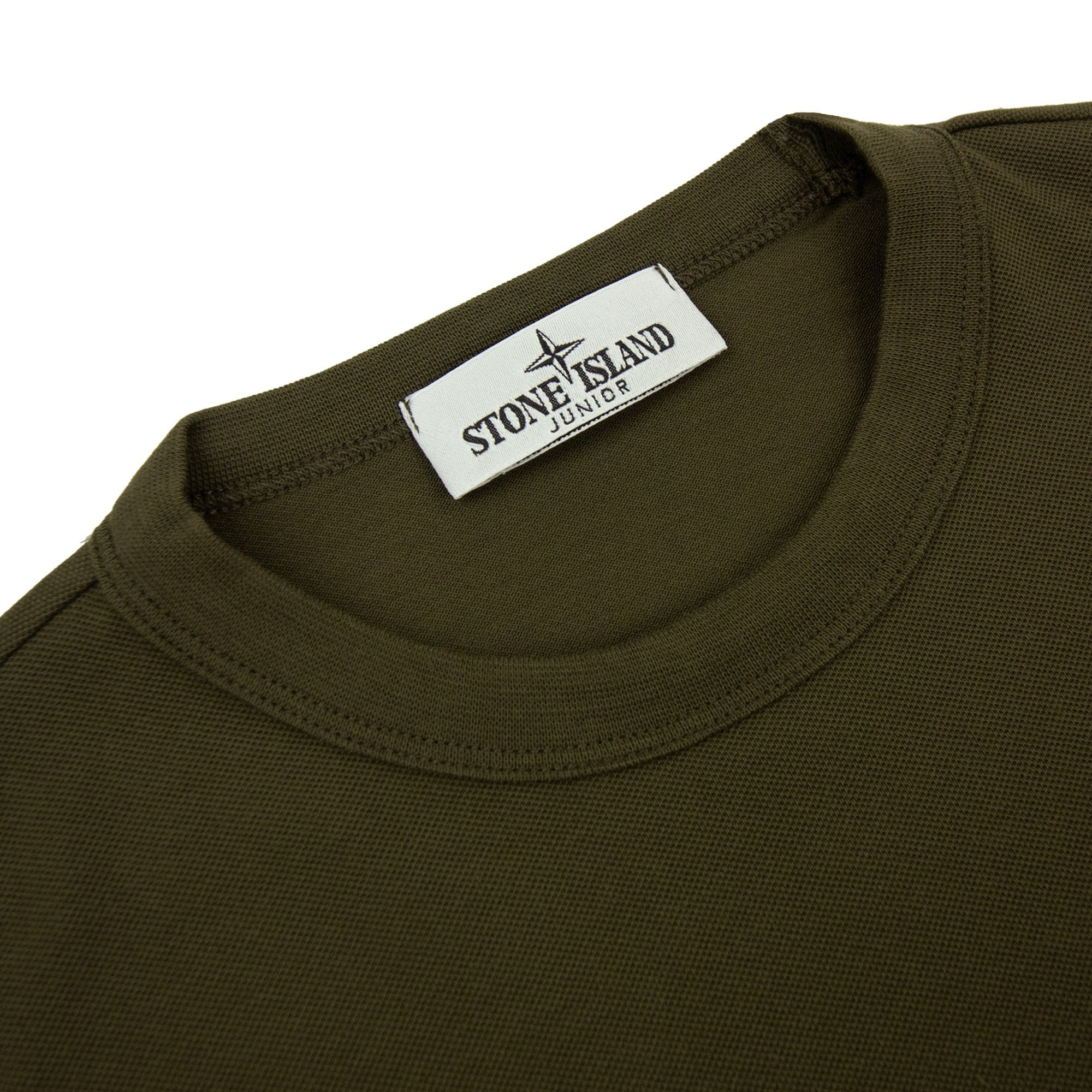 Stone Island Junior 2100001 Light Cotton Compass Patch T Shirt Khaki V0054